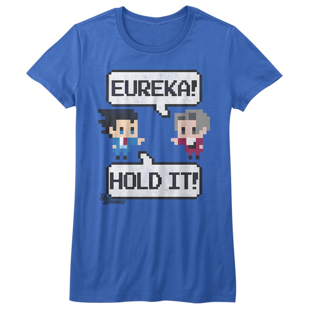Ace Attorney Eureka Hold It! 8-Bit Gaming T-Shirt for Men & Women - Retro Video Game Tee for Fans, Cosplay & Casual Wear