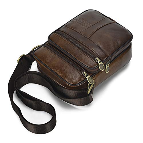 Men's Leather Messenger Bag - Travel & Business Crossbody Sling for Wallet & Essentials