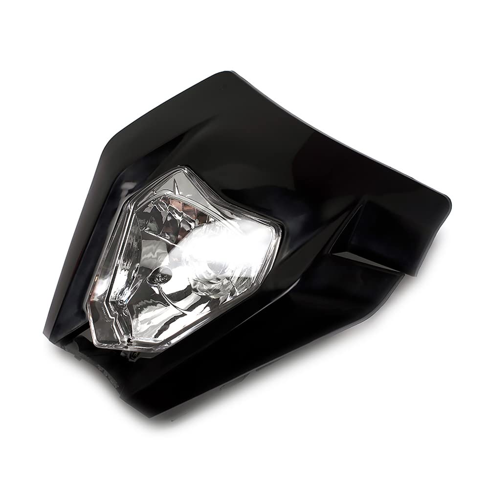 Dirt Bike Headlight Kit - Universal Motorcycle Headlamp for Pit Bikes & Off-Road Bikes (Black) | High Visibility Front Light for Night Riding & Trail Adventures