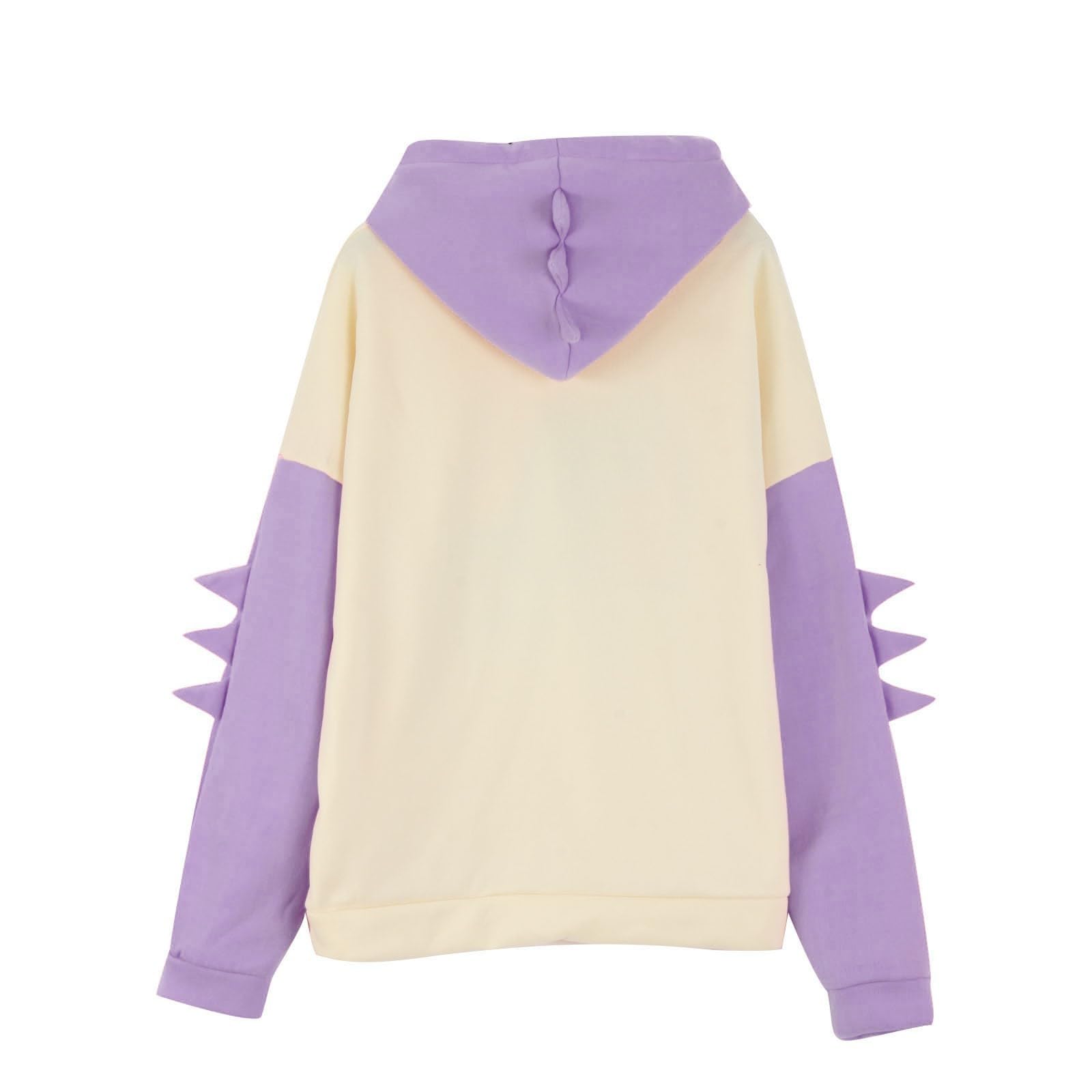 Women's Cute Dinosaur Hoodie - Cartoon Graphic Long Sleeve Pullover Sweatshirt | Loose Fit Comfortable Top for Casual Wear, Lounge & Outdoor Activities