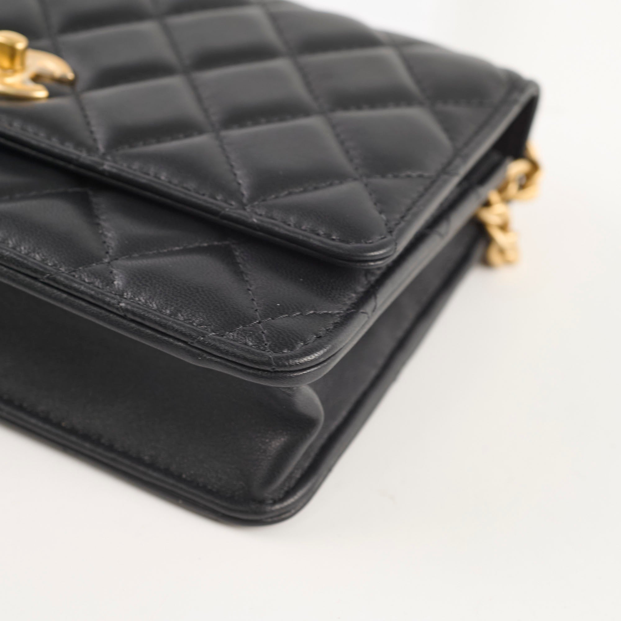Chanel Camellia Adjustable Buckle Gold CC Logo Wallet on Chain WOC - Perfect for Evening Events & Luxury Fashion Accessories