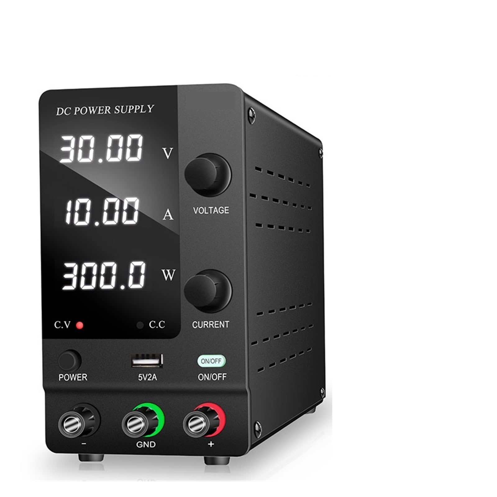 Adjustable DC Power Supply 30V 10A, 60V 5A, 120V 3A - Variable Voltage Lab Bench Power Supply with USB Port & Stabilized Output - Perfect for Electronics Repair, DIY Projects & Circuit Testing (110V Input, Model: C-SPPS-C3010)