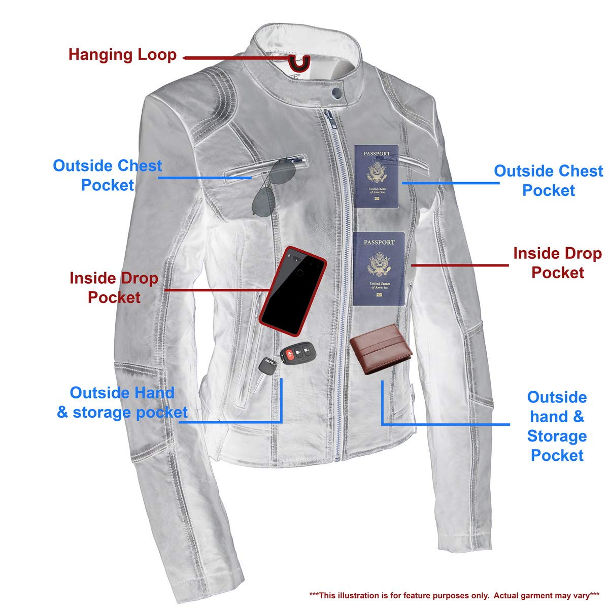 Milwaukee Leather SFL2830 Women's Aqua Scuba Style Sheepskin Fashion Leather Jacket - Waterproof & Stylish Outerwear for Casual Wear, Motorcycle Riding & Fall Fashion