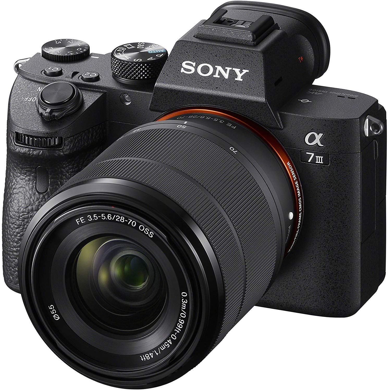 Sony Alpha A7 III Mirrorless Camera with 28-70mm FE OSS Lens - 4K Full Frame Digital Camera Kit Includes 64GB Card, Extra Battery, Charger, Case, 3 Filters, Tripod, Flash, LED Light & Mic Kit - Perfect for Vlogging, Photography & Videography