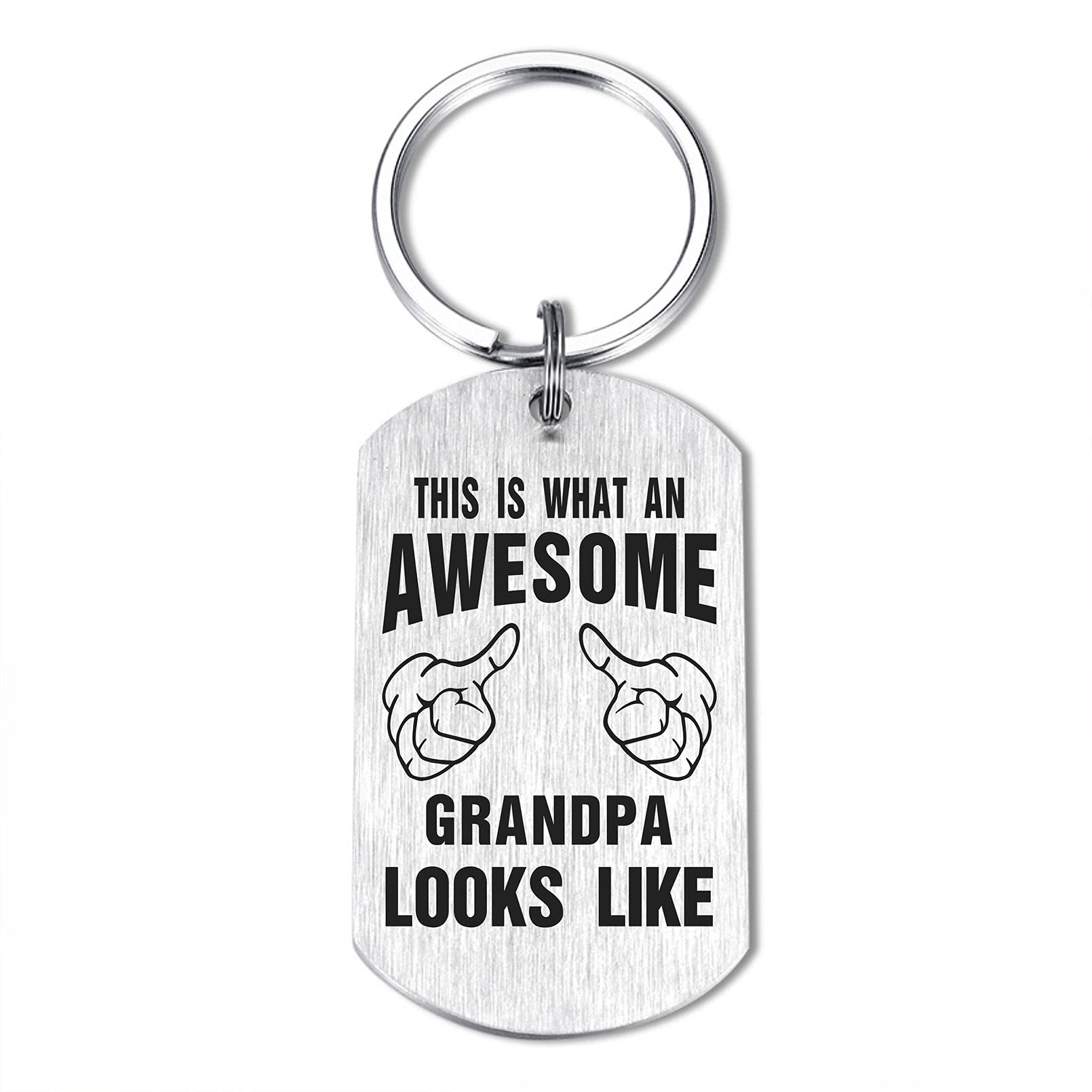 ABNTY Personalized Grandpa Keychain - Best Appreciation Gift for Grandfather - Engraved Keepsake for Birthday, Father's Day & Retirement - Perfect for Everyday Use & Special Occasions