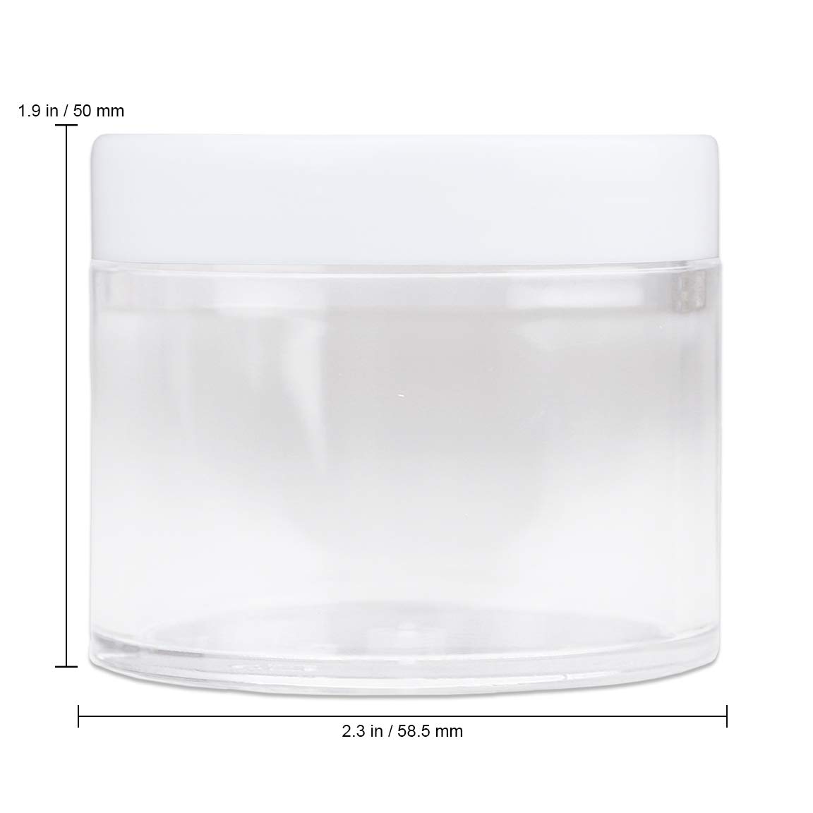 Beauticom 60 Grams (2 Oz) Clear Leak-Proof Plastic Jars with White Lids - Travel-Friendly Cosmetic Containers for Makeup, Lotion, Creams, Oils & Salves (Pack of 384) - Perfect for Home, Salon & DIY Beauty Products Storage