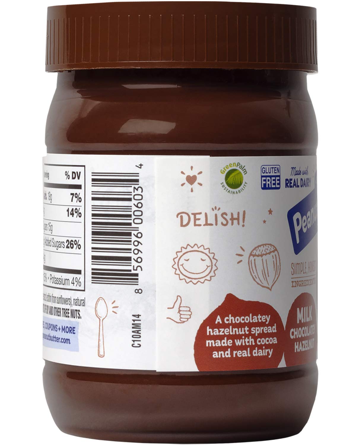Peanut Butter & Co. Hazelnut Spread - Milk Chocolatey Hazelnut Flavor, Gluten Free, 13 Oz (6 Count) - Perfect for Breakfast, Snacks & Baking