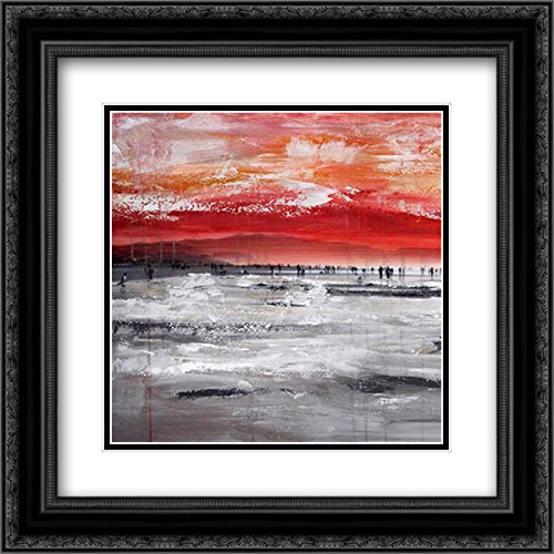 Clara 15x15 Black Ornate Framed Double Matted Museum Art Print - Beach IV Coastal Wall Decor | Perfect for Living Room, Bedroom & Office