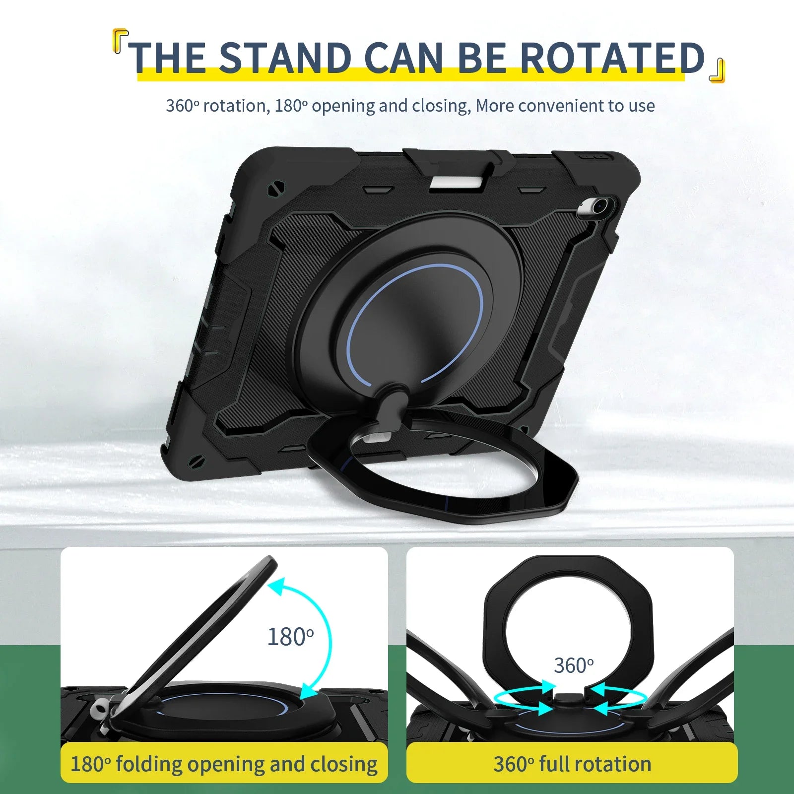 Kids iPad Air 6 13-inch 2024 Heavy Duty Rugged Shockproof Stand Case - Protective Cover for School, Travel & Outdoor Play