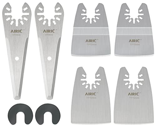 Universal Rigid Scrapers 6-Piece Kit - Tapered & Standard Scraper Blades for Dewalt, Fein, Multimaster, Porter Cable, Black & Decker, Dremel, Rockwell - Heavy Duty Paint Remover, Woodworking & DIY Tool - Perfect for Home Renovation, Flooring, Wallpaper Removal & Auto Detailing - Ideal for Paint Stripping, Glue Removal, Surface Preparation and Car Restoration Projects