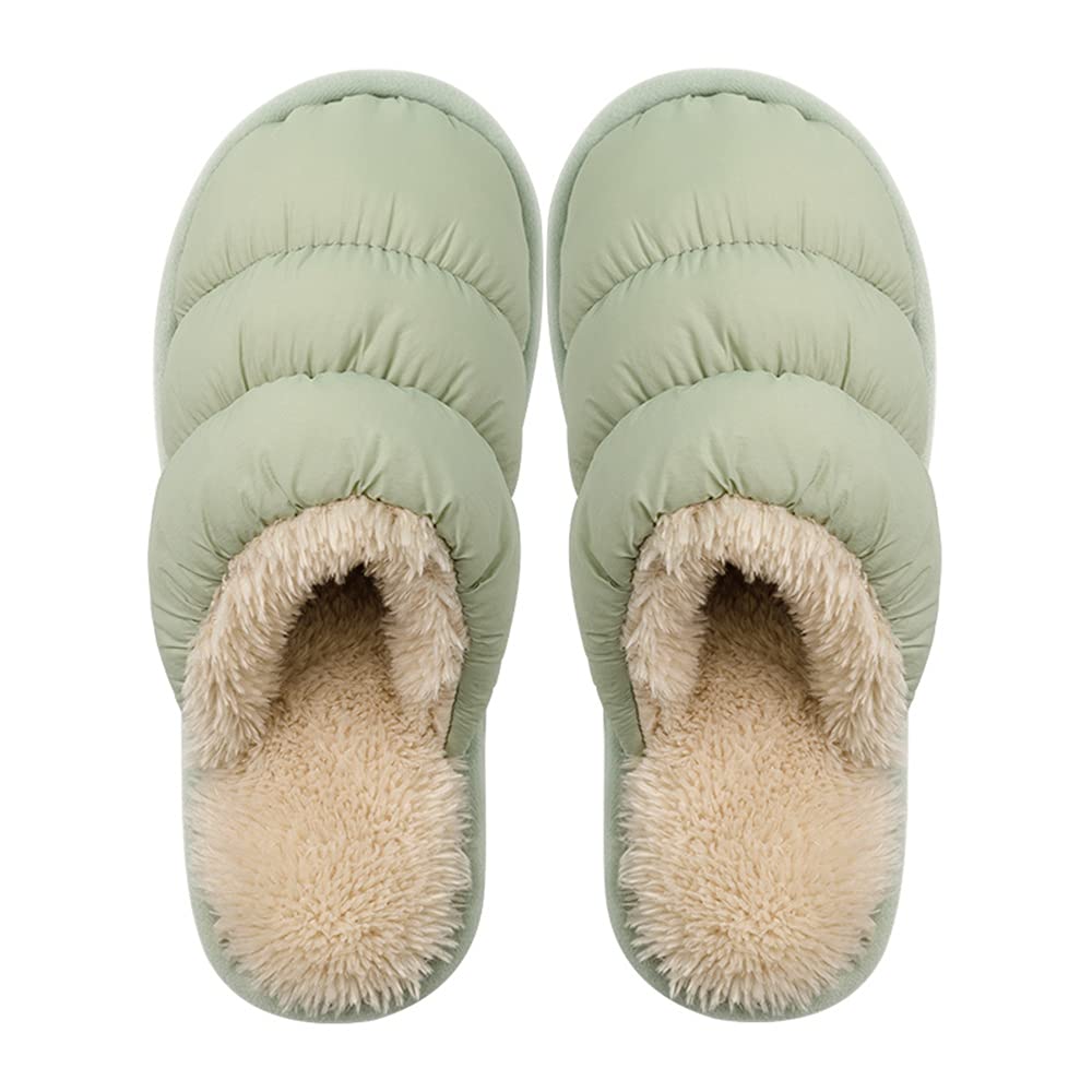 Women's Winter Cotton Plush Slippers - Waterproof Warm House Shoes with Down Cloth for Indoor/Outdoor Use - Perfect for Home, Office & Cold Weather Comfort