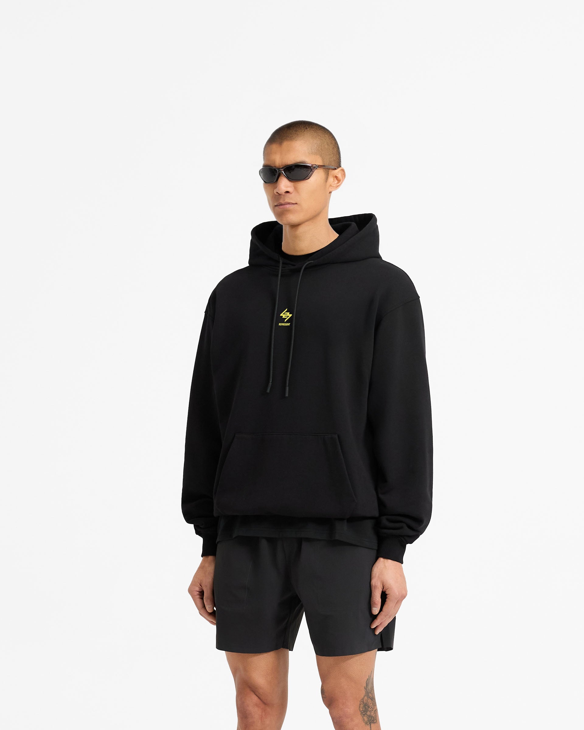 247 Chicago Oversized Hoodie for Men & Women - Jet Black - Cozy Pullover Sweatshirt for Casual Wear, Street Style & Winter Outfits
