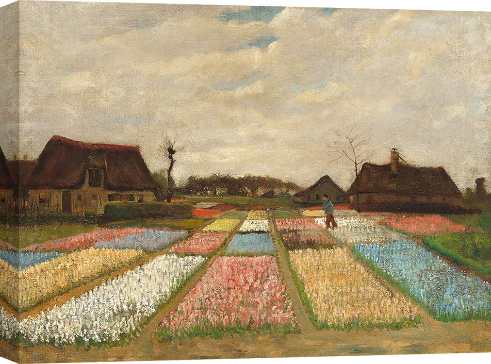 Vincent Van Gogh Flower Beds in Holland Canvas Art Print - 120x90 cm Wall Decor for Living Room, Bedroom & Office