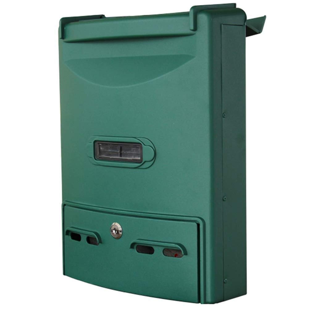 AGYQGOO Vertical Wall Mount Mailbox - Waterproof Outdoor Post Box with Lock, Secure Letterbox for Home & Office (Green) - Perfect for Apartments, Houses, and Commercial Buildings