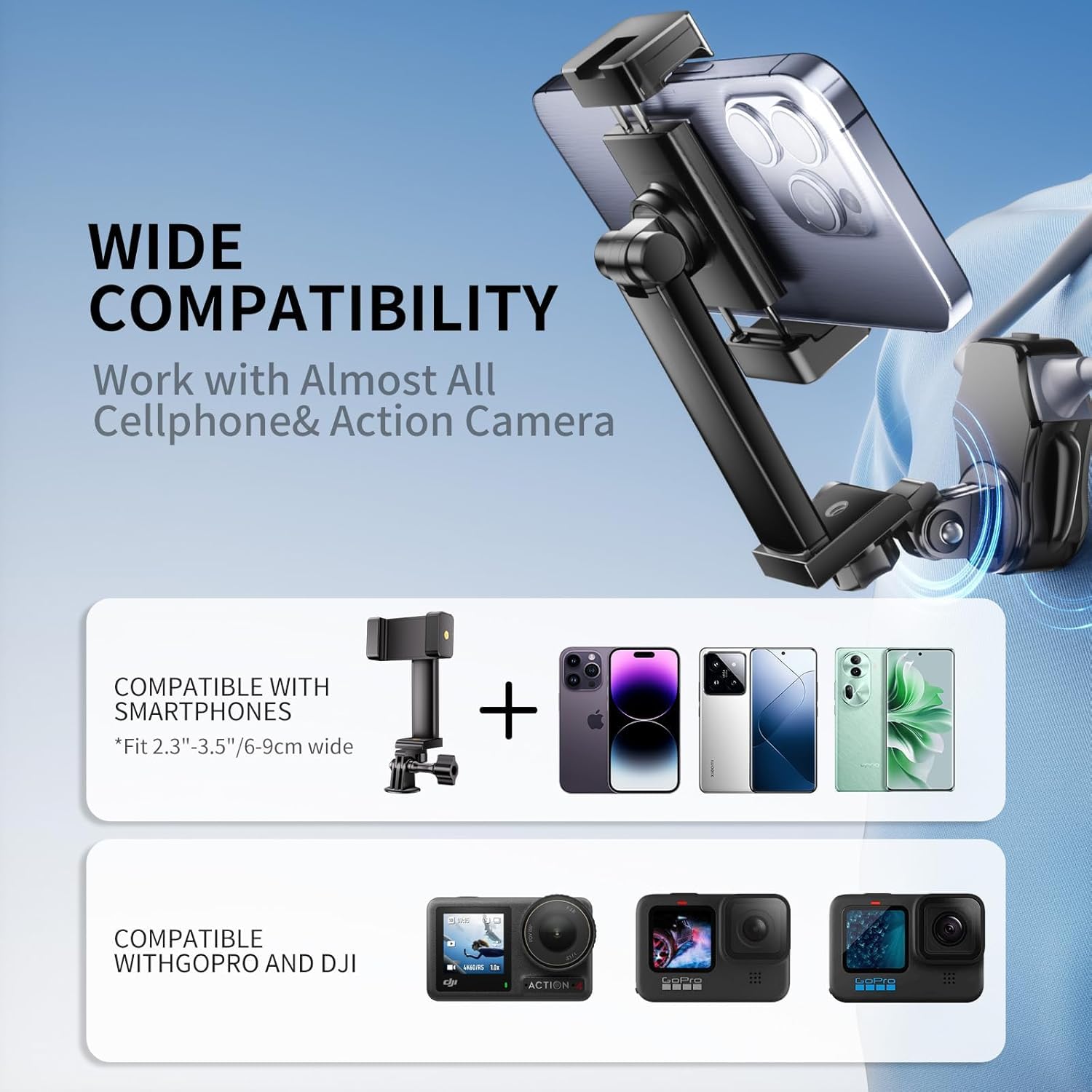 OBEST Neck Phone Holder with Chest Strap - Magsafe Compatible POV/Vlog Support for iPhone 15 14 13 Pro 12 Max - Perfect for Hands-Free Recording, Travel Vlogging & Outdoor Activities