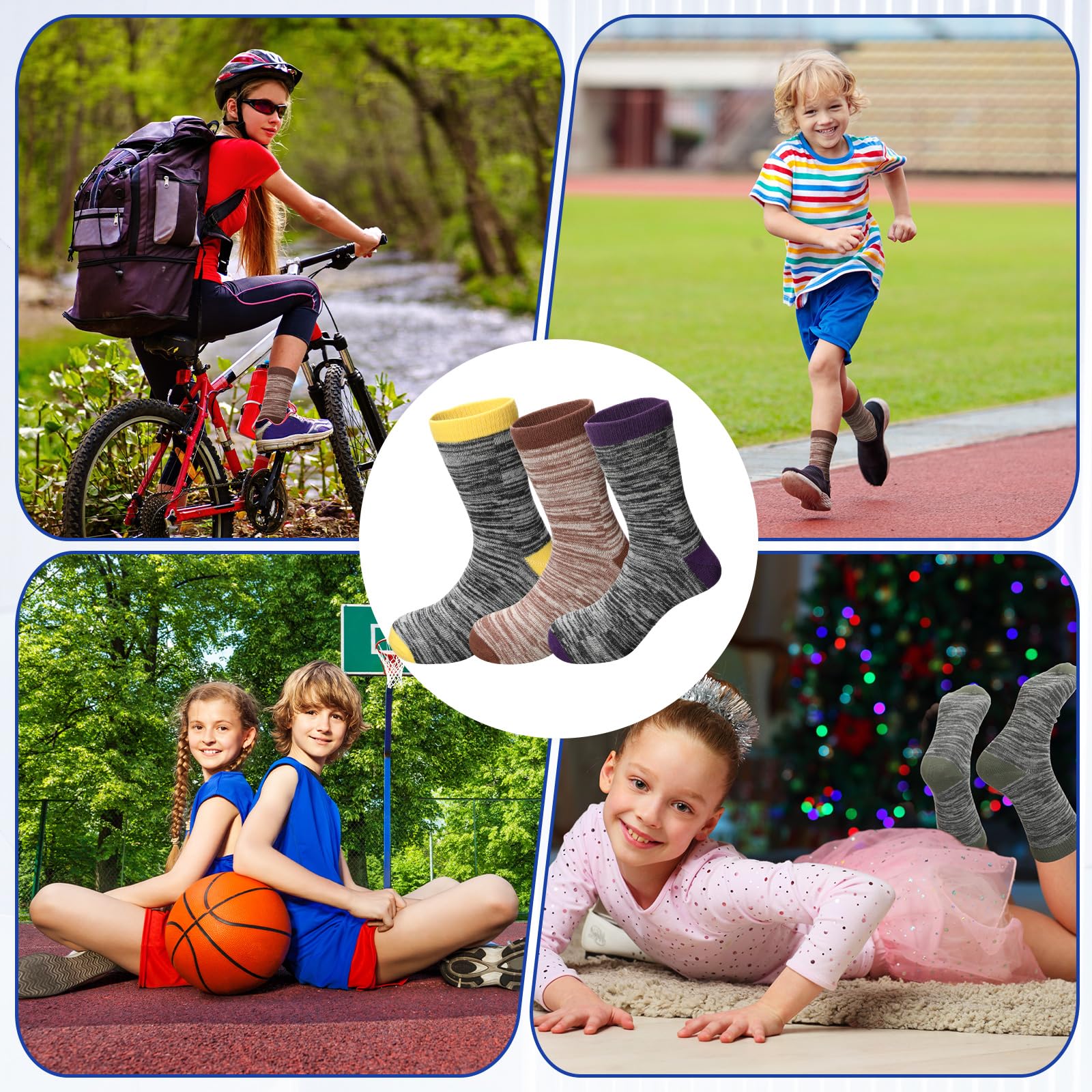50 Pairs Kids Warm Cotton Socks - Soft Breathable Ankle & Crew Socks for Winter Sports, School & Daily Wear - Bulk Pack for Boys & Girls