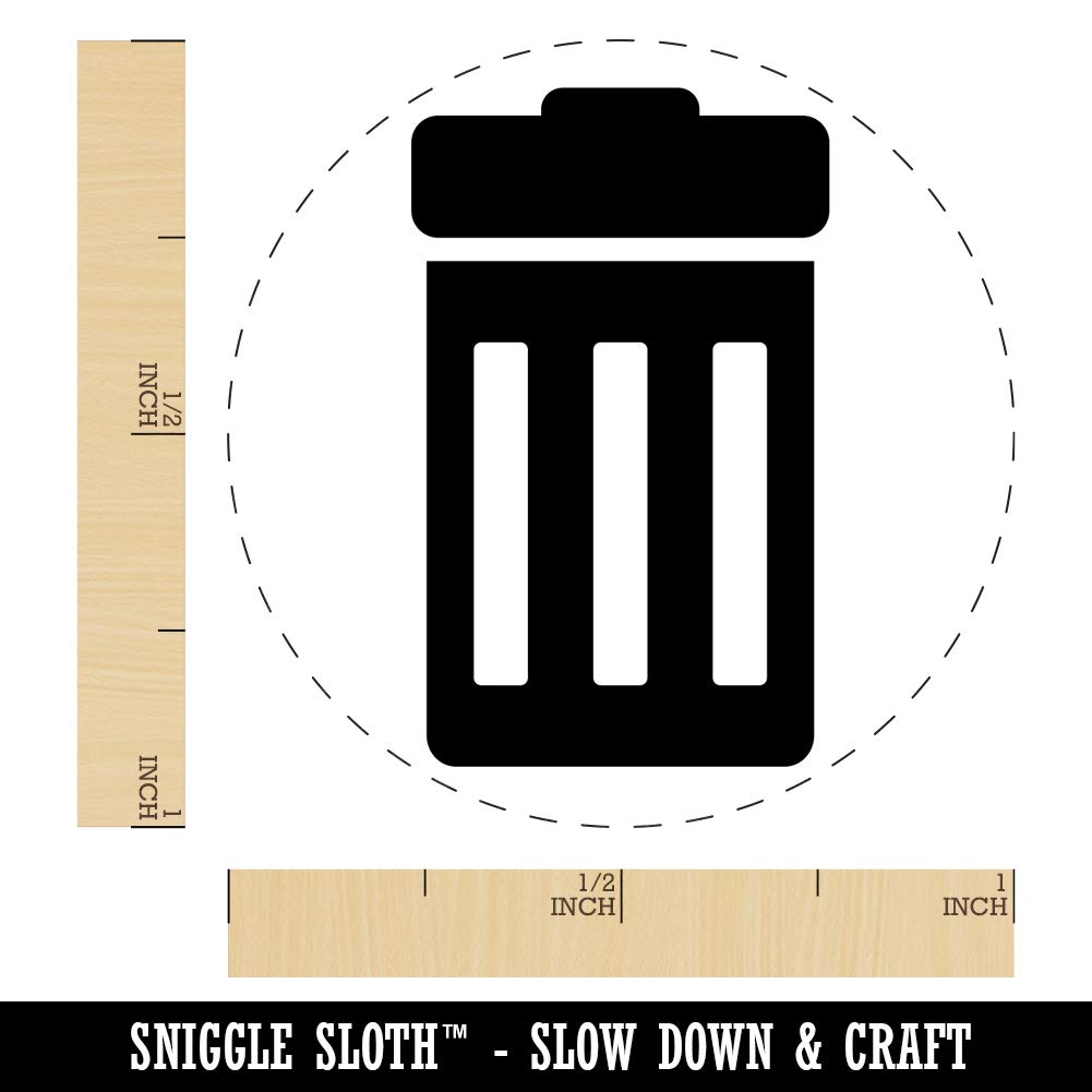 1 Inch Medium Rubber Stamp for Crafting, Planners & DIY Projects - Perfect for Garbage Trash Can Labels, Organization & Home Decor