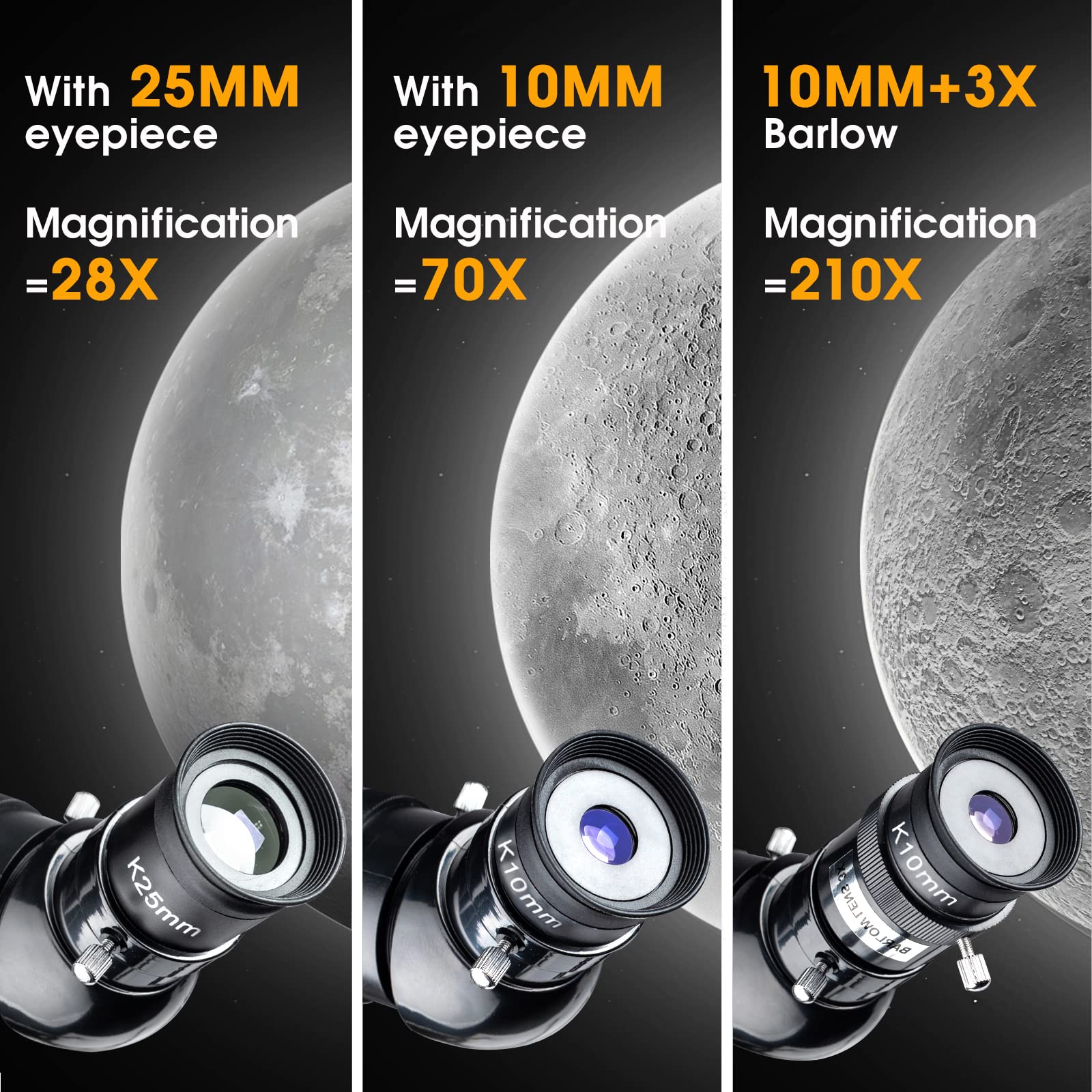 70mm Aperture 700mm Refractor Telescope for Adults & Beginners - Portable Astronomy Telescope for Moon Viewing, Planet Observation & Stargazing with Tripod, Phone Adapter & Carrying Bag - Perfect for Backyard Astronomy, Camping & Outdoor Adventures