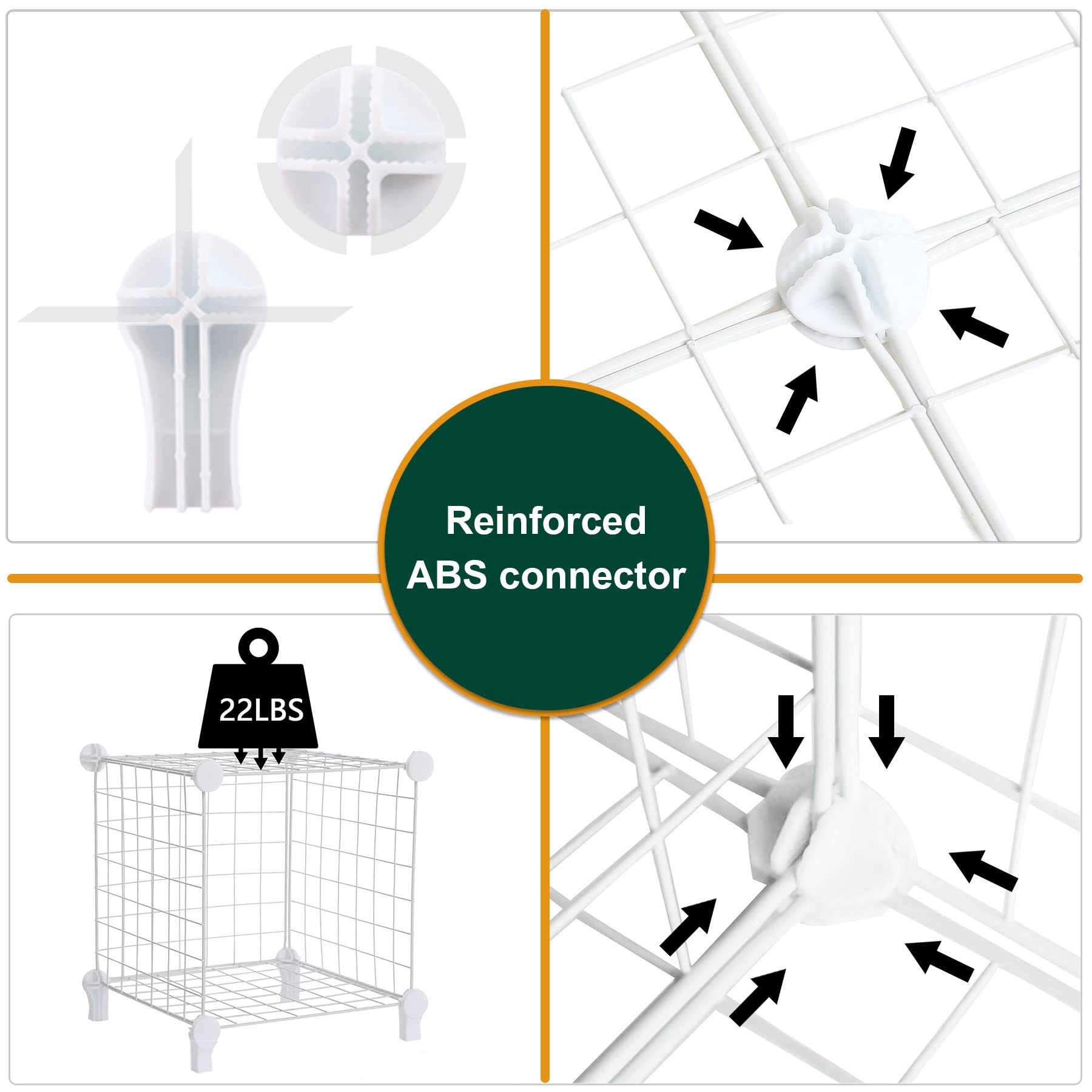 AWTATOS 6-Cube Wire Storage Organizer - White Metal Shelving Unit for Closet, Bedroom & Office | Space-Saving Bookshelf & Portable Clothes Rack | Perfect for Home Organization, Small Spaces & Dorm Rooms