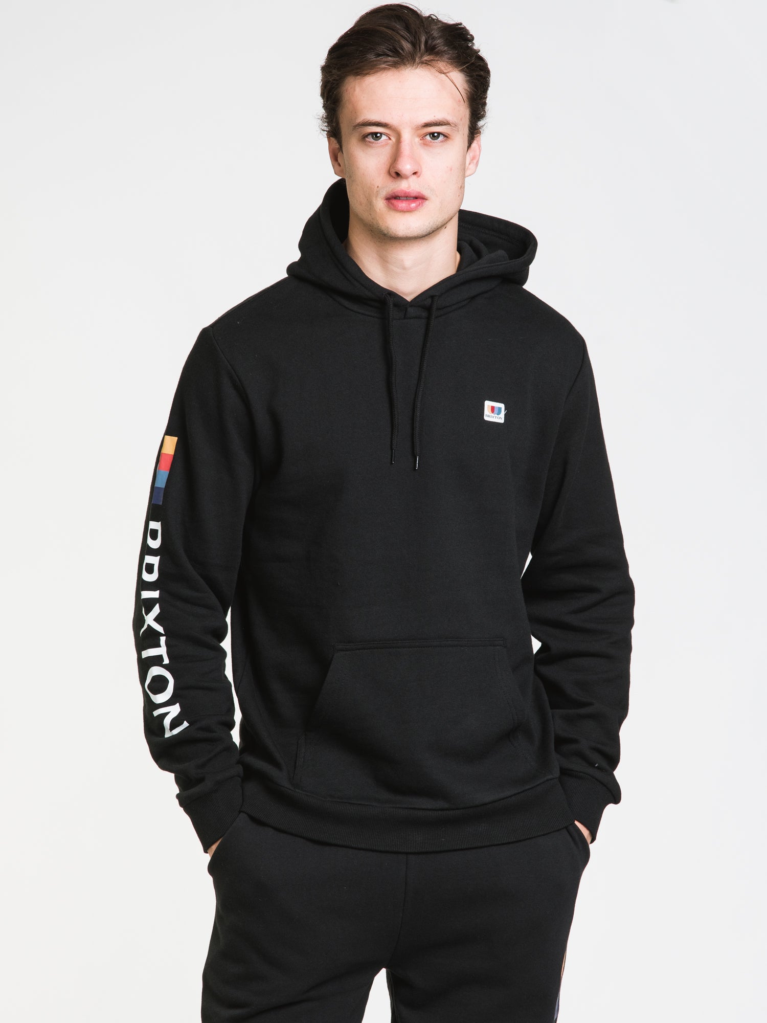 Brixton Alton Pullover Hoodie - Men's Casual Zip-Up Sweatshirt | Winter Warm Fleece Lining | Streetwear Fashion for Everyday Wear & Outdoor Activities