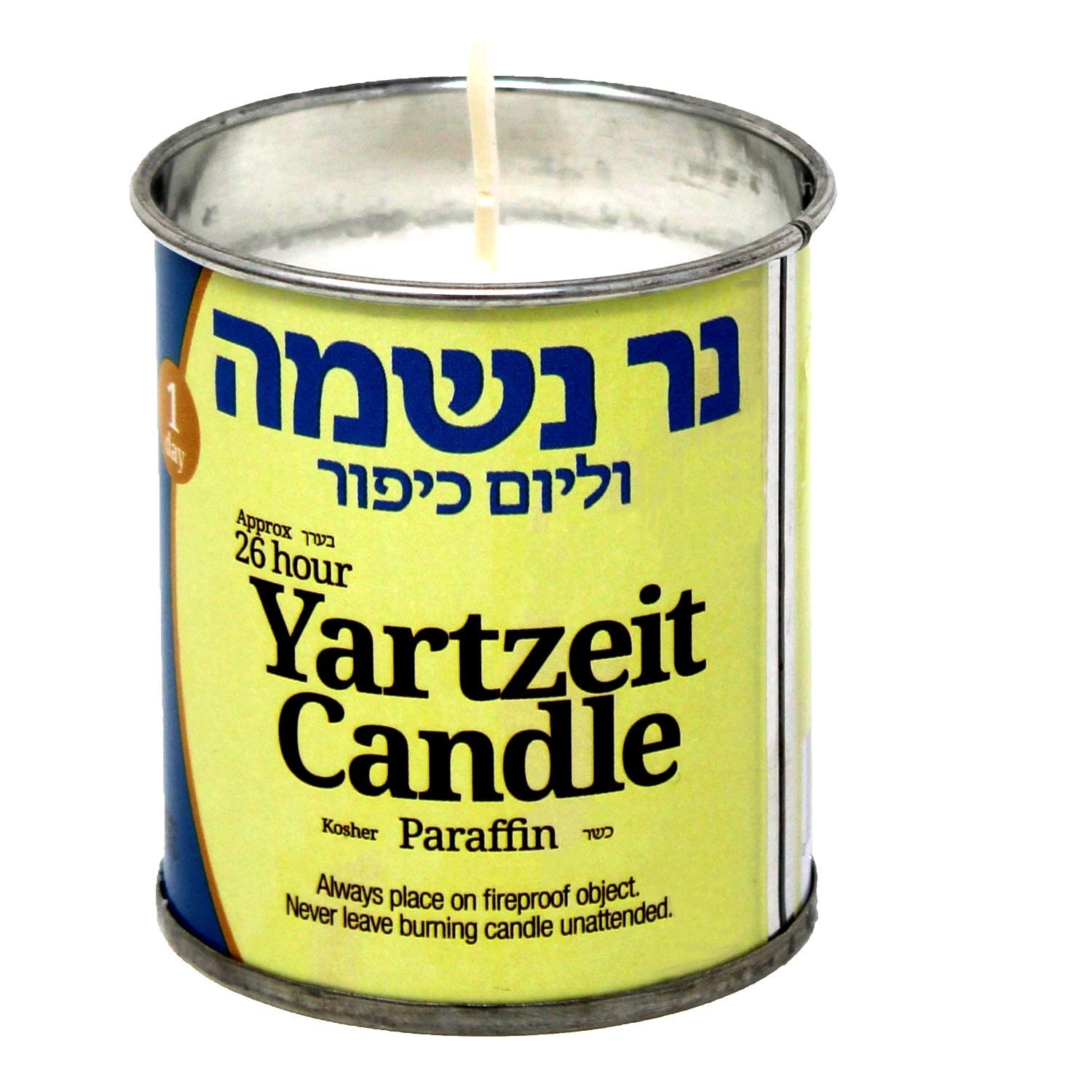 RAMBUE 24-Hour Yahrzeit Memorial Candle in Tins (6 Pack) - Long-Lasting White Paraffin Wax Candle with 1-Day Burn Time for Jewish Remembrance Ceremonies, Home Memorials & Religious Observances