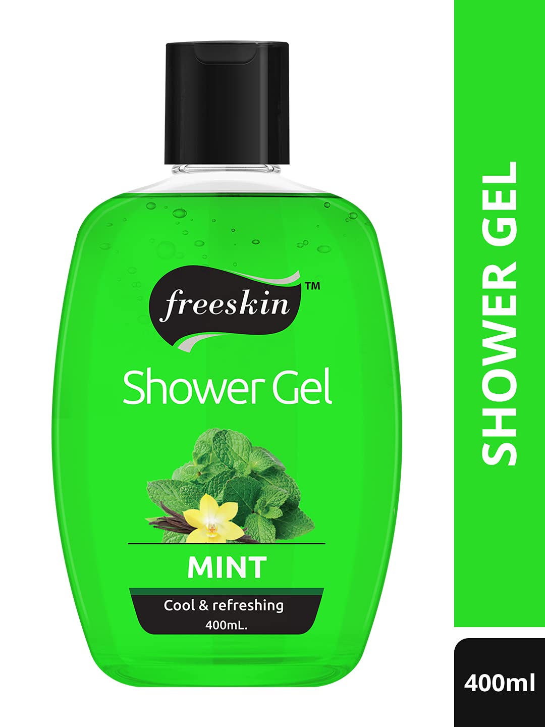 Freeskin Mint Body Wash & Shower Gel - 400ml Paraben Free, Sulfate Free, Mineral Oil Free - Refreshing Unisex Cleanser for Dry & Sensitive Skin - Perfect for Daily Shower & Post-Workout Hydration