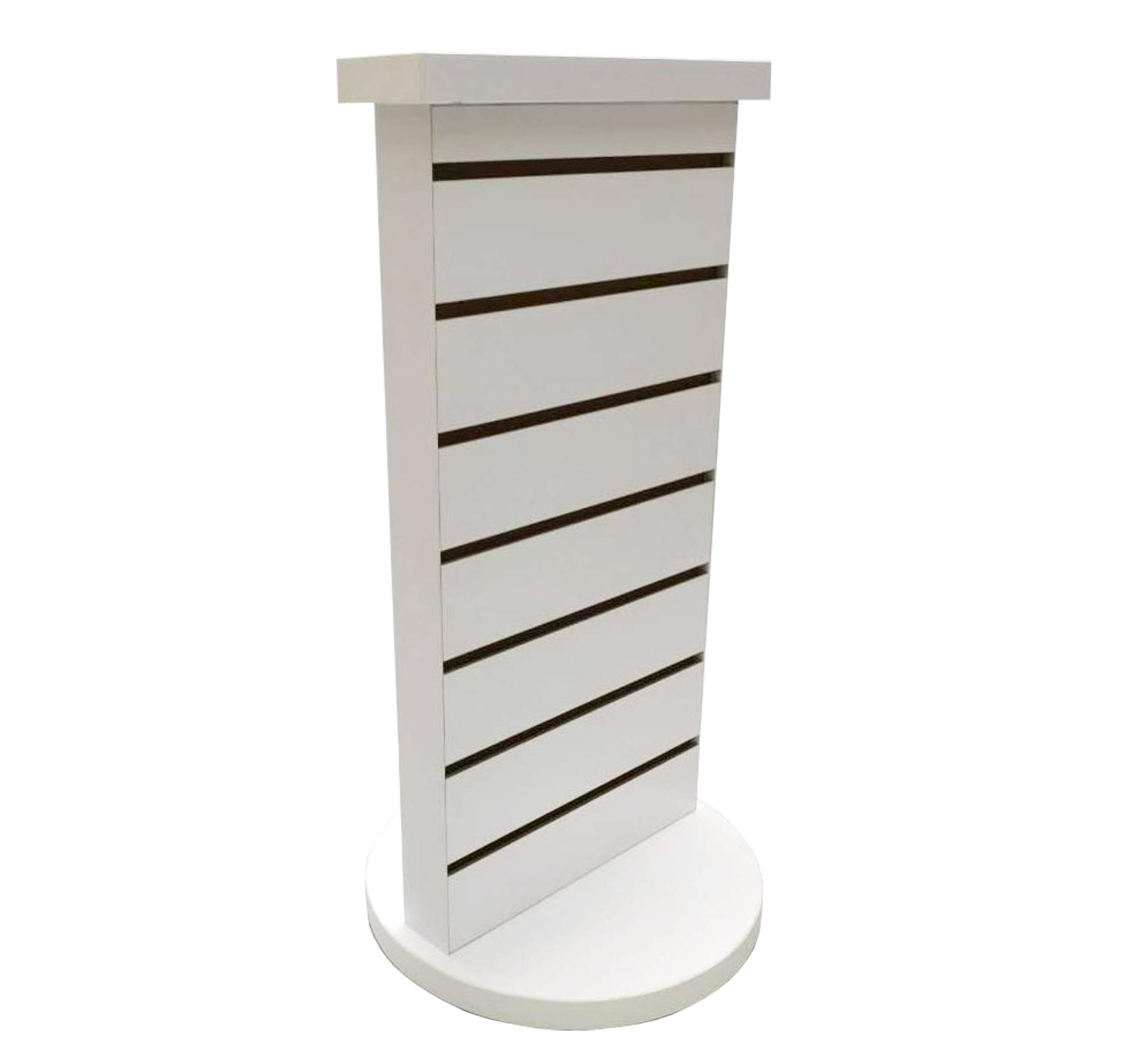 FixtureDisplays® 2-Sided Slatwall Counter Spinner Maple Display Rack - Premium Wood Jewelry Organizer & Gift Showcase (White) - Perfect for Retail Stores, Boutiques and Trade Show Displays