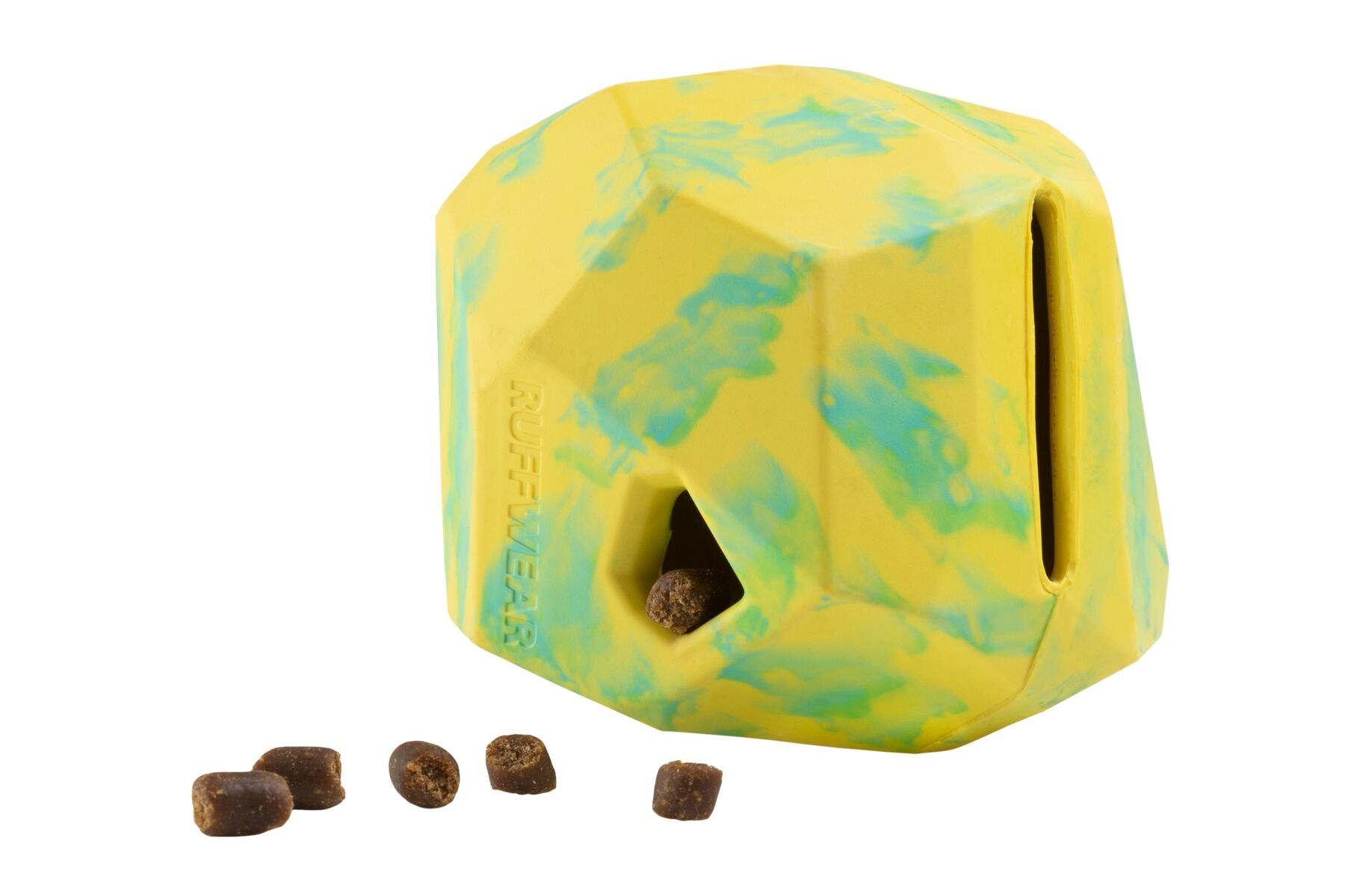 Ruffwear® Gnawt-a-Rock Amarillo Fosfo (Lichen Green) Dog Food and Treat Dispenser - Interactive Puzzle Feeder for Mental Stimulation & Slow Feeding - Perfect for Training, Boredom Relief & Mealtime Enrichment