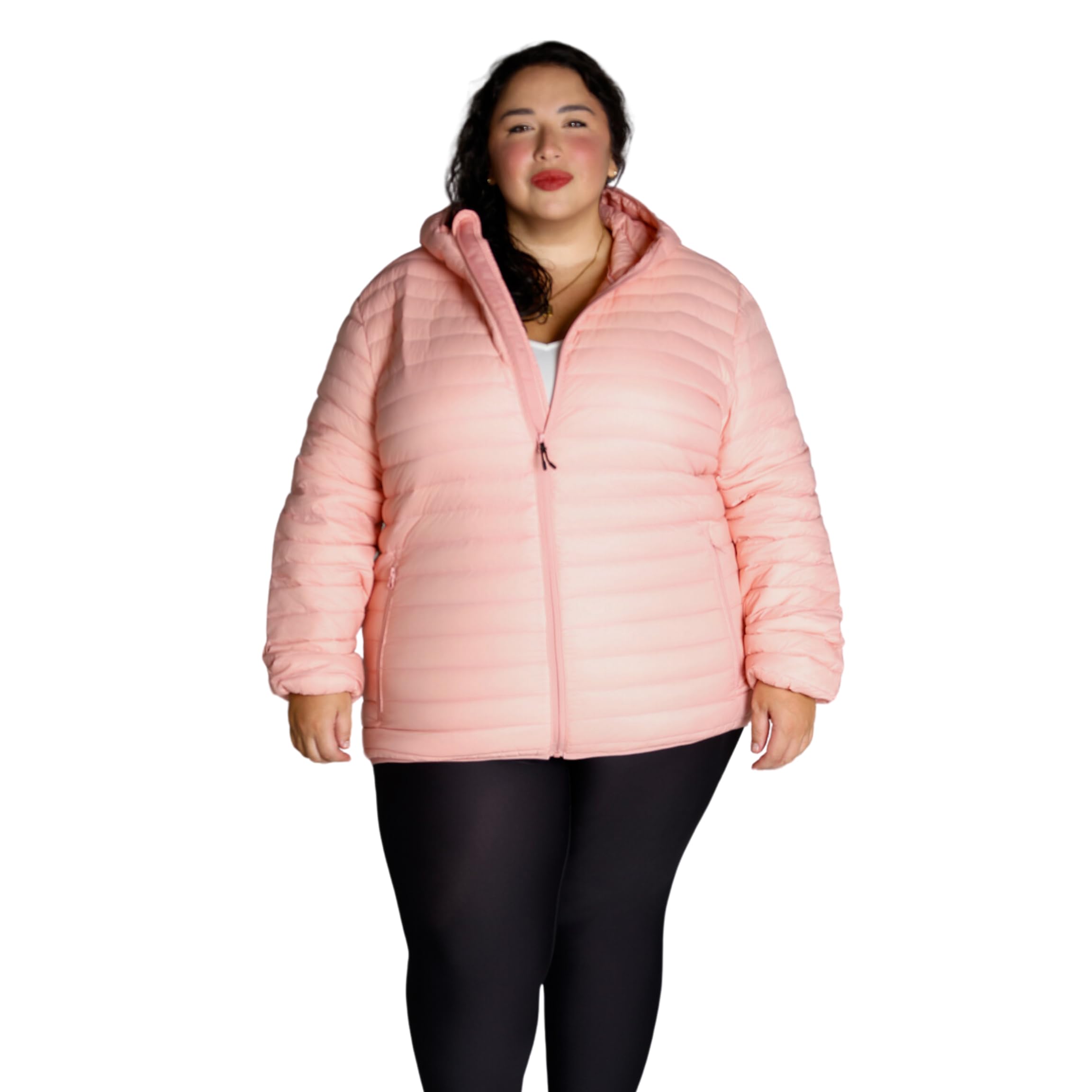 Women's Plus Size Packable Down Jacket 1X-6X - Lightweight Hooded Winter Coat for Spring & Fall | Warm Travel, Outdoor Hiking & Casual Wear