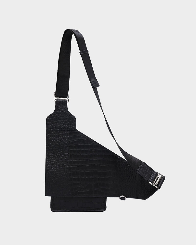 Blast Off Sling Bag - Lightweight Crossbody Shoulder Bag for Men & Women, Durable Nylon Travel Sling Pack with Adjustable Strap - Perfect for Hiking, Commuting, and Everyday Use (Black)