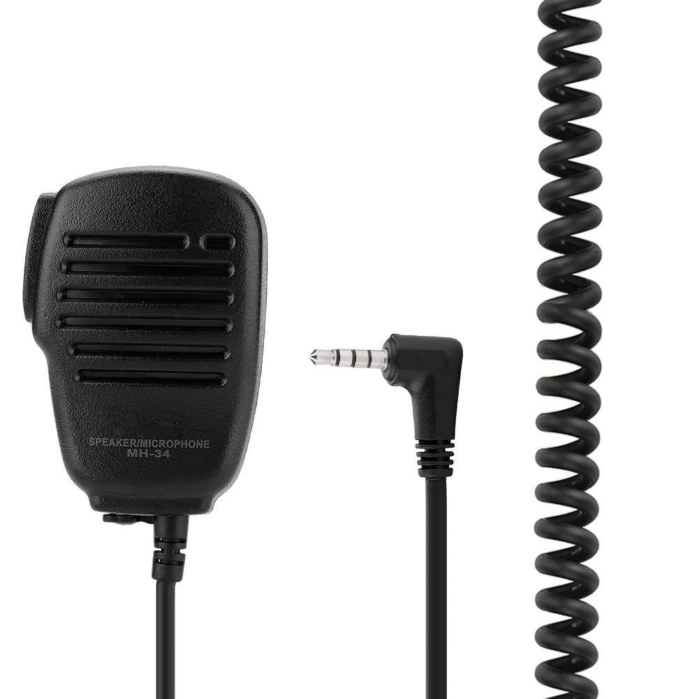 Talkie Speaker Microphone with 3.5mm Headphone Jack - Handheld Shoulder 2 Way Radio External Speaker Mic with PTT for YAESU/Vertex - Perfect for Amateur Radio, Outdoor Adventures & Emergency Communication
