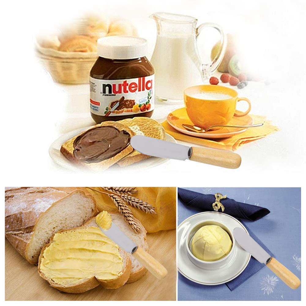 Premium Wooden Butter Knives Set of 10 - 4 Inch Sandwich Spreaders for Cream Cheese, Jam & Condiments - Perfect for Breakfast, Tea Parties & Catering Events