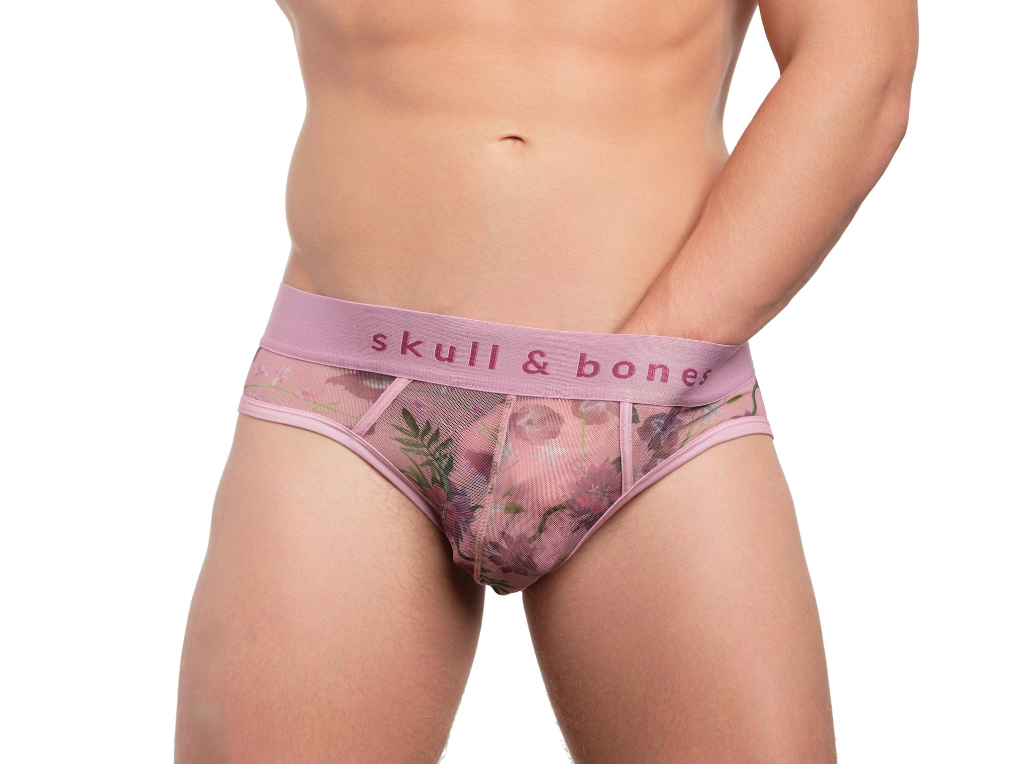 Dutch Floral Mesh Brief Pink - Comfortable Lace Underwear for Women, Breathable & Soft Panties, Perfect for Daily Wear, Sleep & Special Occasions