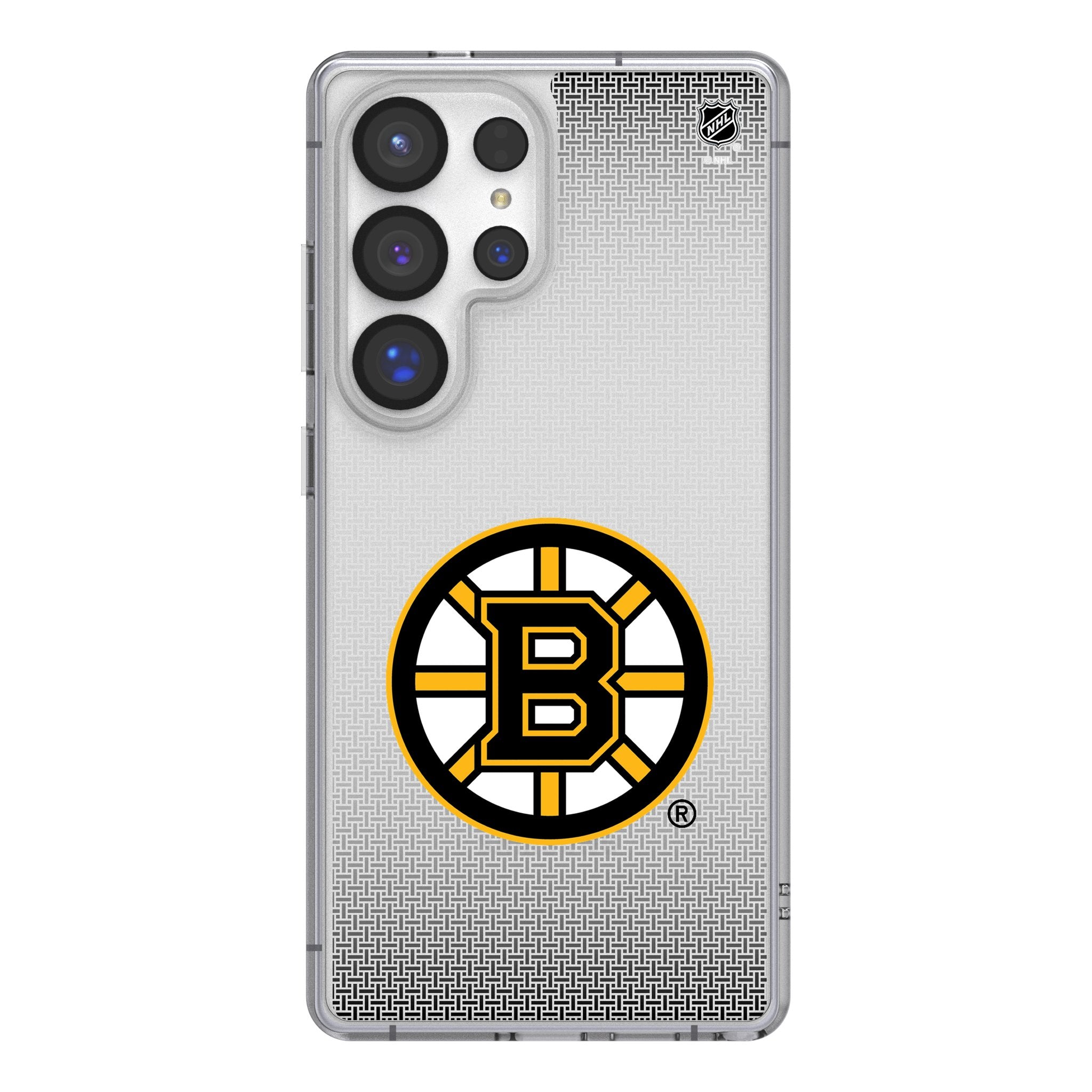 Boston Bruins Linen Clear Phone Case for Samsung Galaxy - Durable Protective Cover with Team Logo - Perfect for Fans, Game Days & Everyday Use
