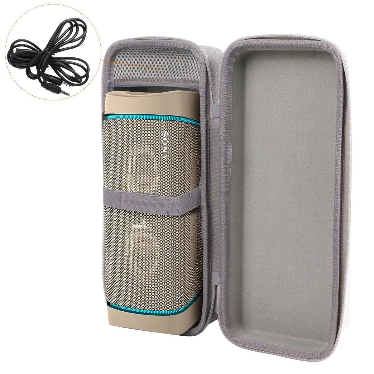 Aenllosi Hard Protective Carrying Case for Sony SRS-XB33 Extra BASS Bluetooth Speaker - IP67 Waterproof Shockproof Cover (Grey) - Perfect for Travel, Outdoor Adventures & Daily Use
