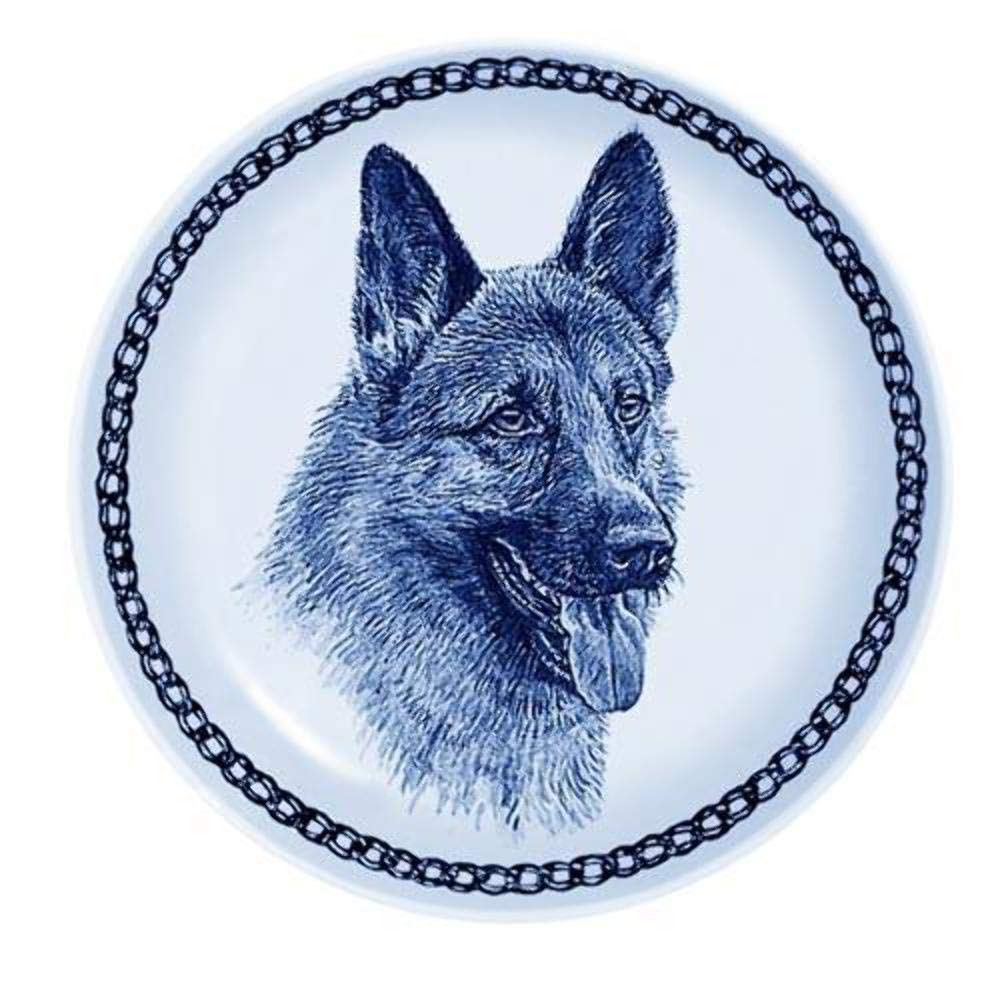 German Shepherd Dog Porcelain Plate - 7.61 Inch Decorative Dish for Dog Lovers | Perfect for Home Decor, Gift Giving & Dog Themed Parties