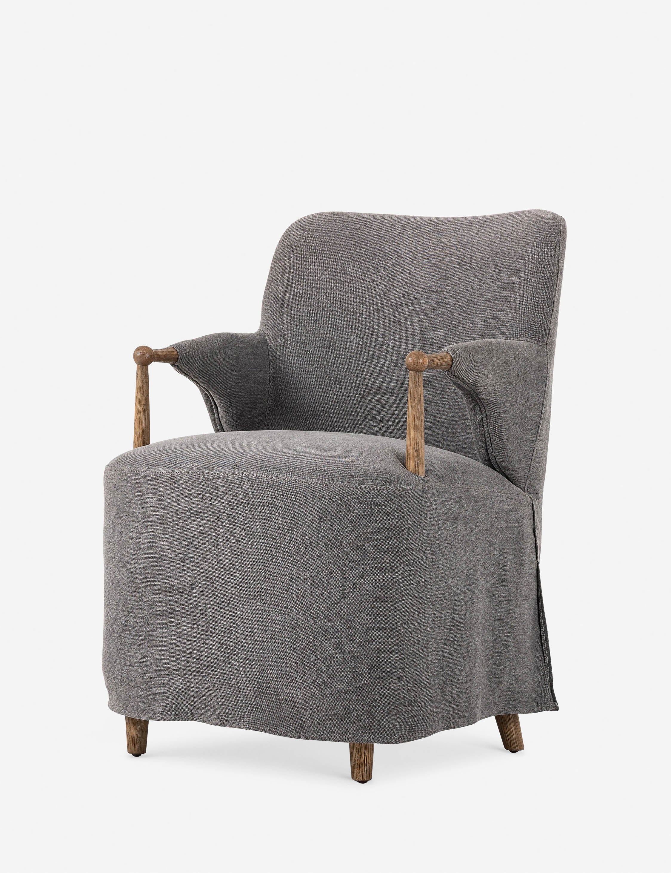 Amber Lewis x Four Hands Brently Dining Chair - Modern Wooden Dining Room Chair with Upholstered Seat - Perfect for Kitchen, Dining Room, and Home Office