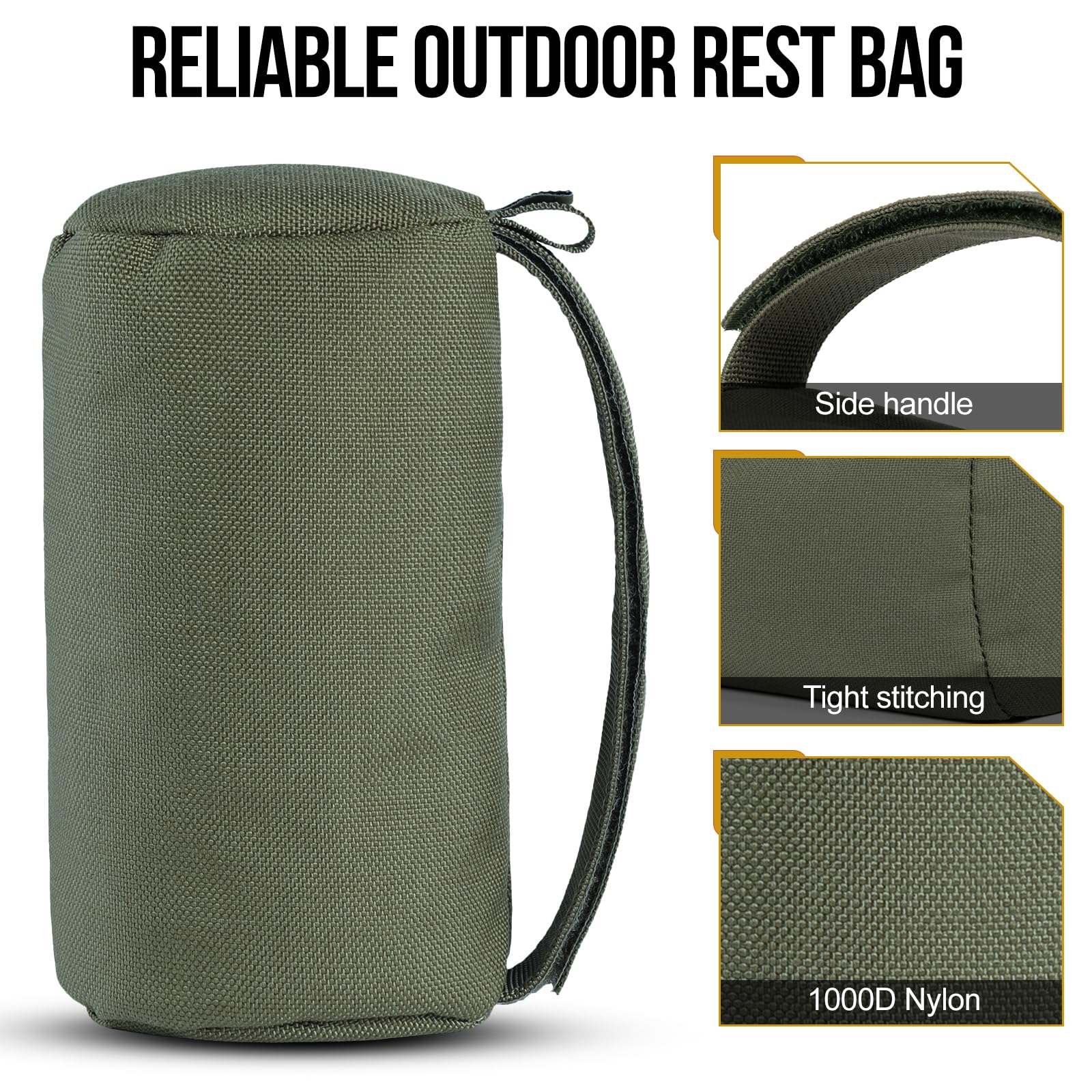 OneTigris Pre-Filled Shooting Rest Bag - Front & Rear Gun Support Sand Bags for Rifle Bench Rest, Hunting, and Outdoor Range Shooting | Durable Stand Holder for Precision Shooting and Target Practice