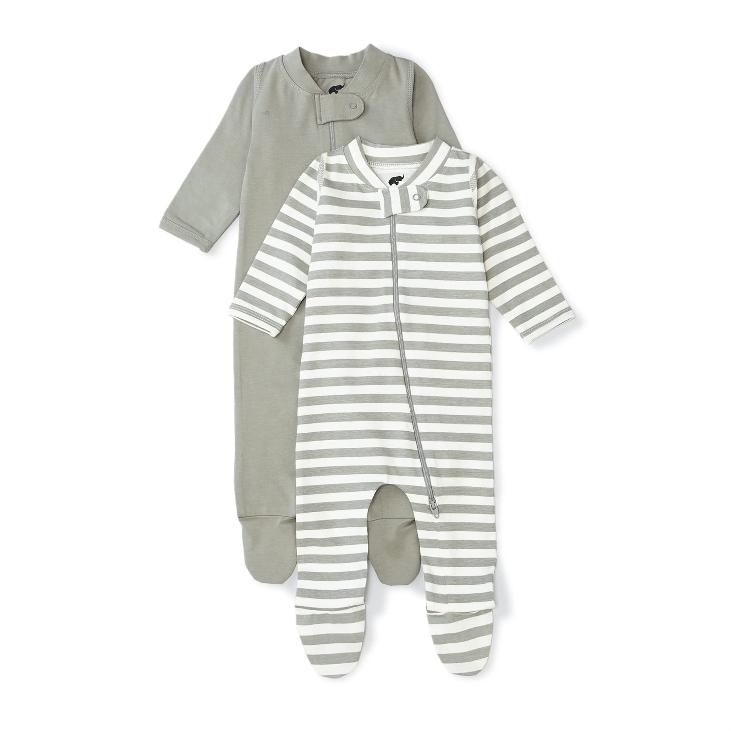 MONICA + ANDY 2 Pack Baby Sleep and Play Outfit Set - Soft Cotton Footed Pajamas for Newborns & Infants - Perfect for Nighttime, Naptime & Photoshoots