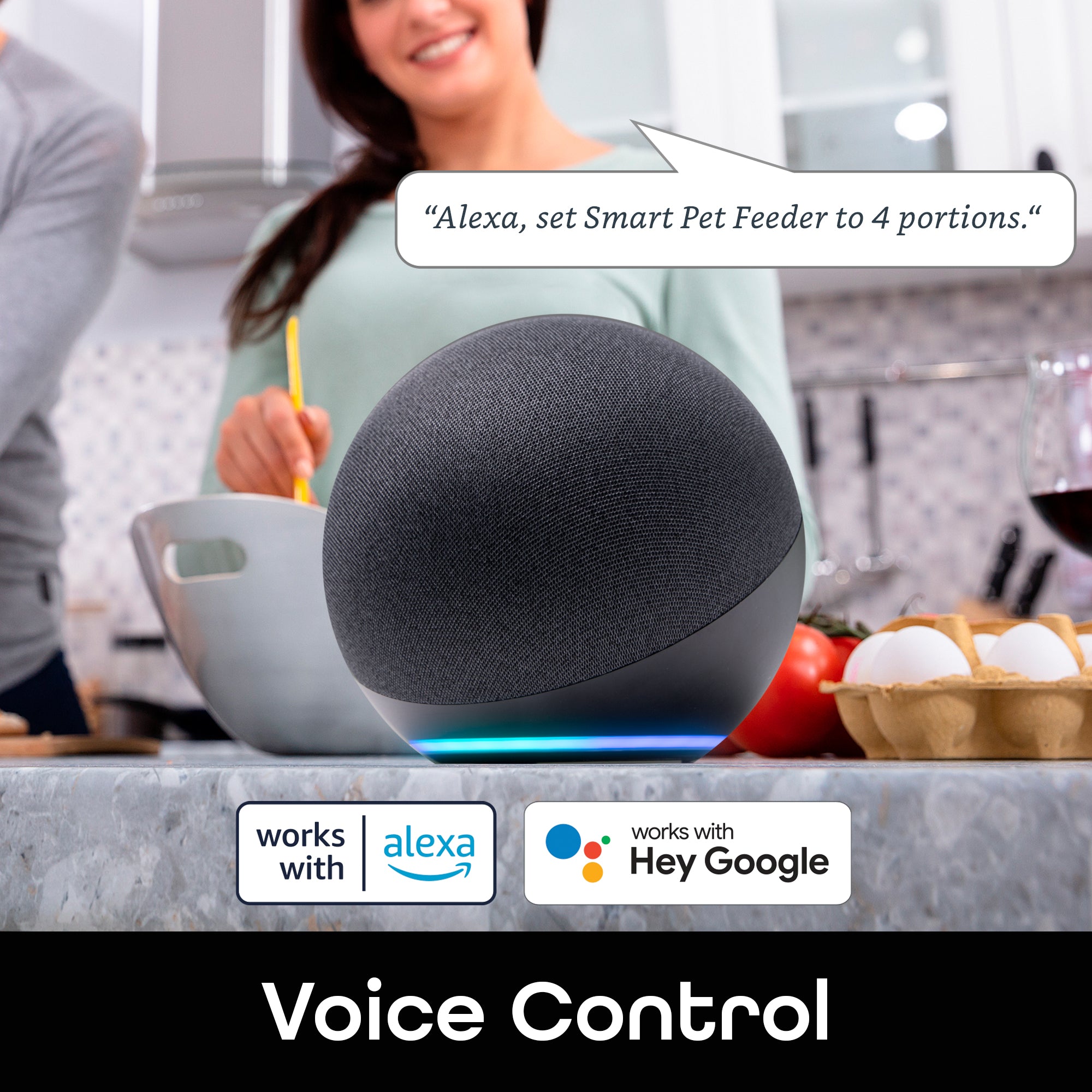 Geeni PetConnect 7L Automatic Cat Dog Feeder with HD Camera - Smart WiFi Pet Food Dispenser for Cats & Dogs - Perfect for Travel, Work, or Busy Pet Owners