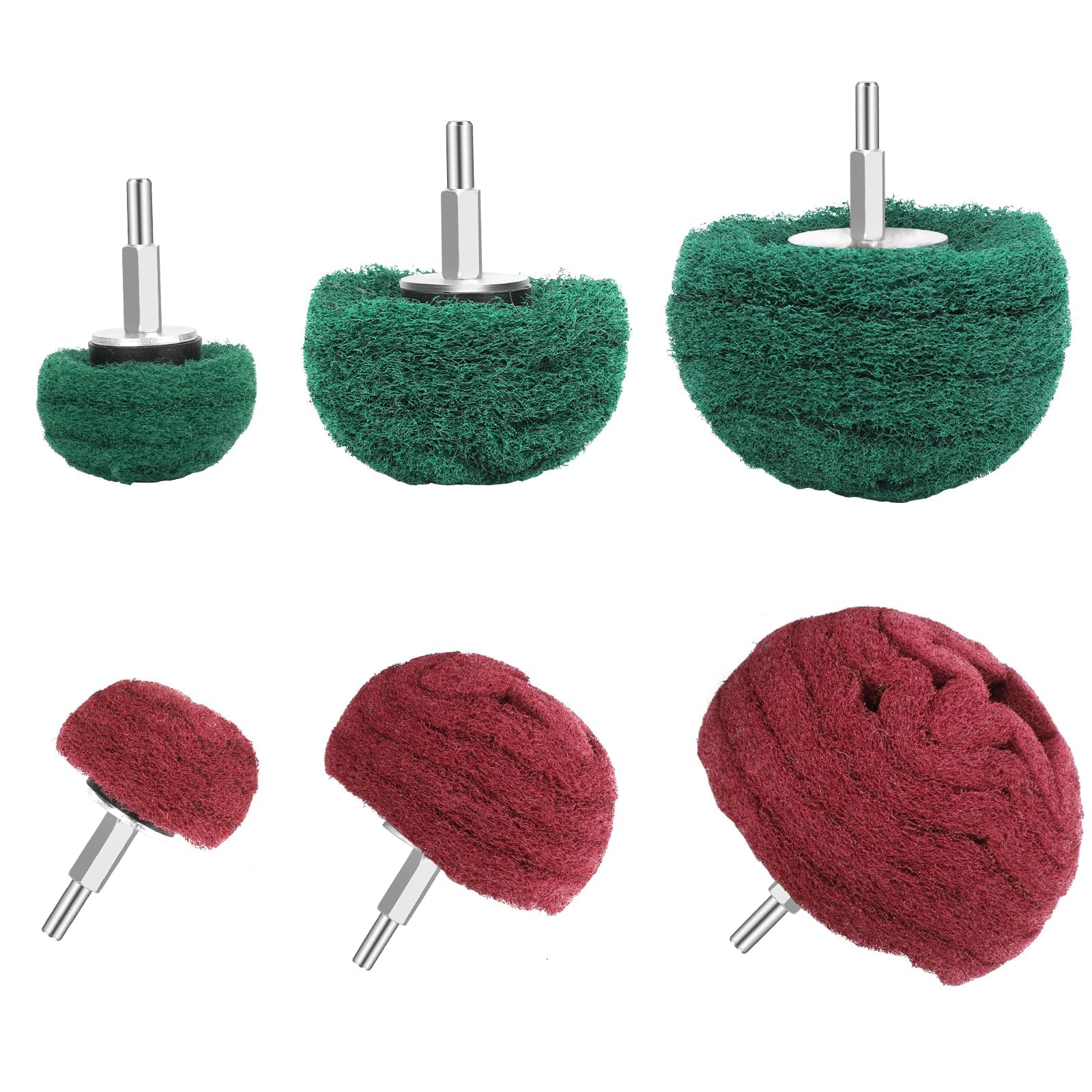 **SUNJOYCO 6PCS Abrasive Buffing & Polishing Wheel Drill Attachment Set - Scouring Pads, Sanding Mop & Power Scrubber Cleaning Kit with 1/4” Shank for Metal, Wood & Auto Detailing**    *(Optimized for SEO, includes use cases: metal polishing, wood sanding, auto detailing, and general cleaning tasks.)*