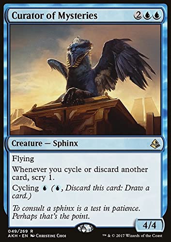 MTG Magic: The Gathering - Curator of Mysteries (49) Amonkhet AKH Card | Blue Flying Sphinx | Perfect for Commander & Standard Decks | Collectible Trading Card Game