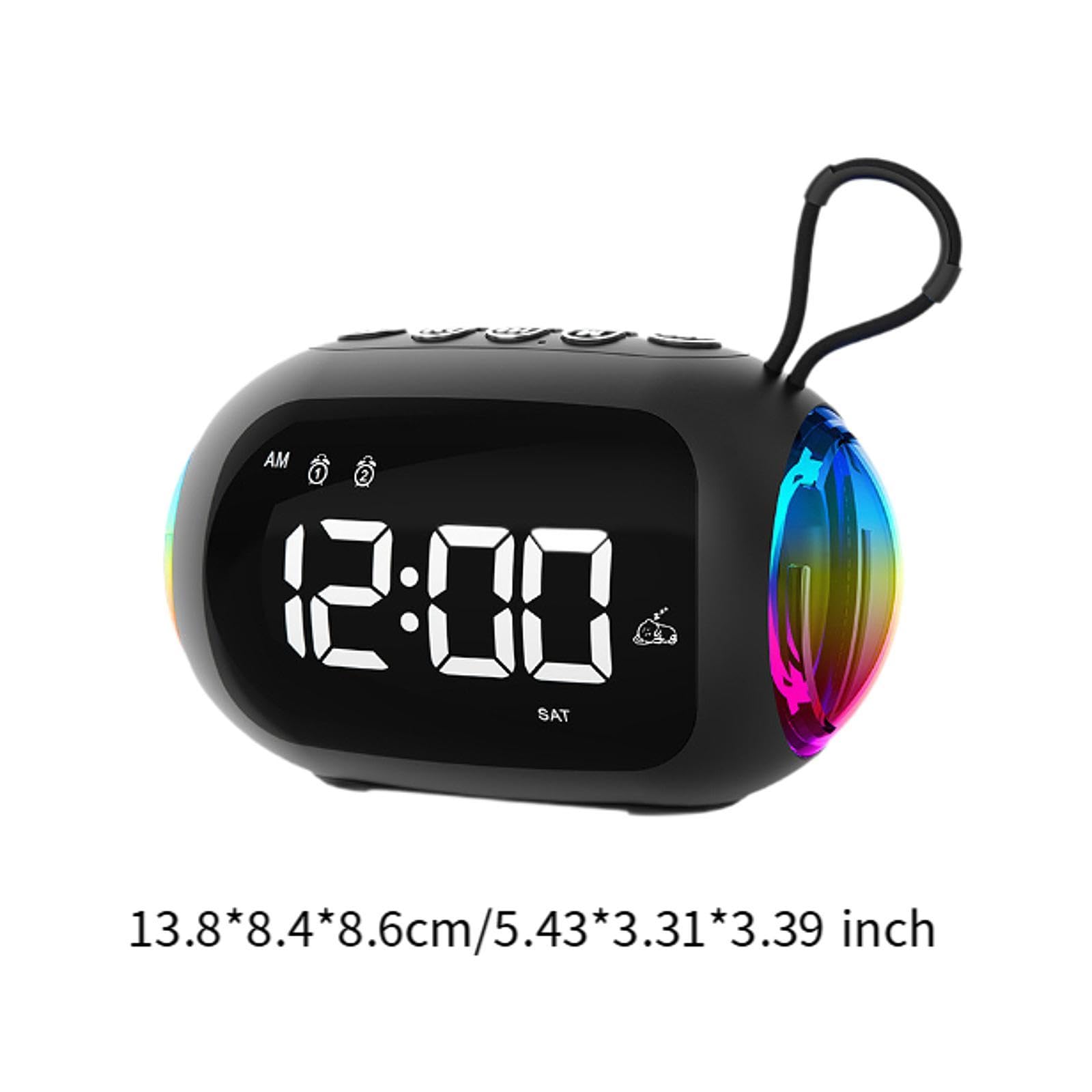 Baoblaze Digital Alarm Clock with Speaker & Radio - 12/24 Hour Display, LED Desk Clock for Home, Office, Hotel - Perfect for Bedroom, Nightstand, and Travel Use