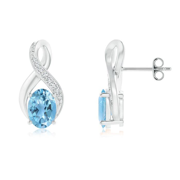 Natural Swiss Blue Topaz Stud Earrings for Women - Sterling Silver/14K Gold/Platinum | December Birthstone Jewelry Gift for Her | Birthday, Wedding, Anniversary Present | Perfect for Everyday Wear, Office & Special Occasions