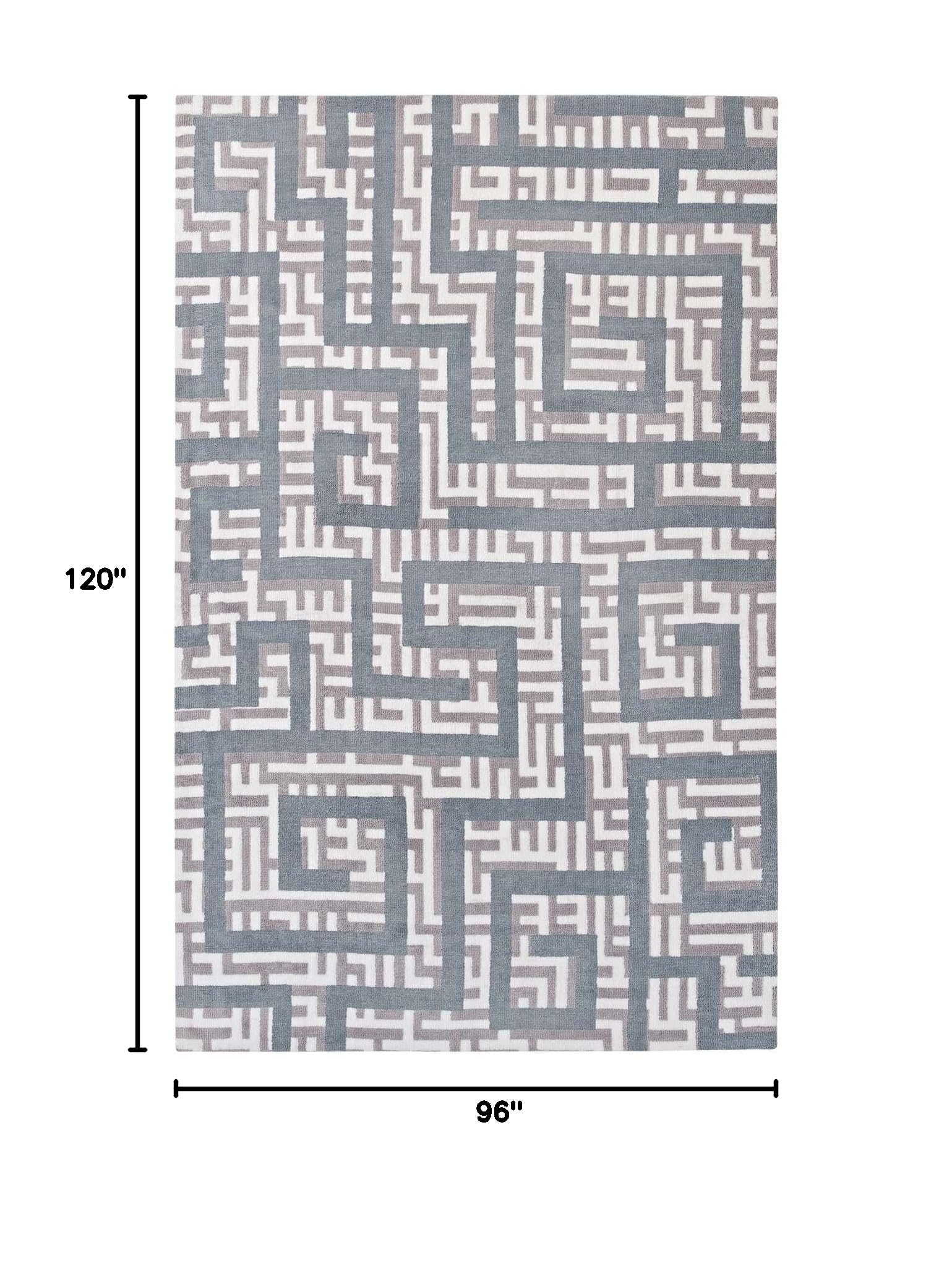 Modern Contemporary Urban Living Room Area Rug - Soft Fabric Carpet Runner in Multi-Gray Shades for Lounge, Bedroom & Hallway Decor