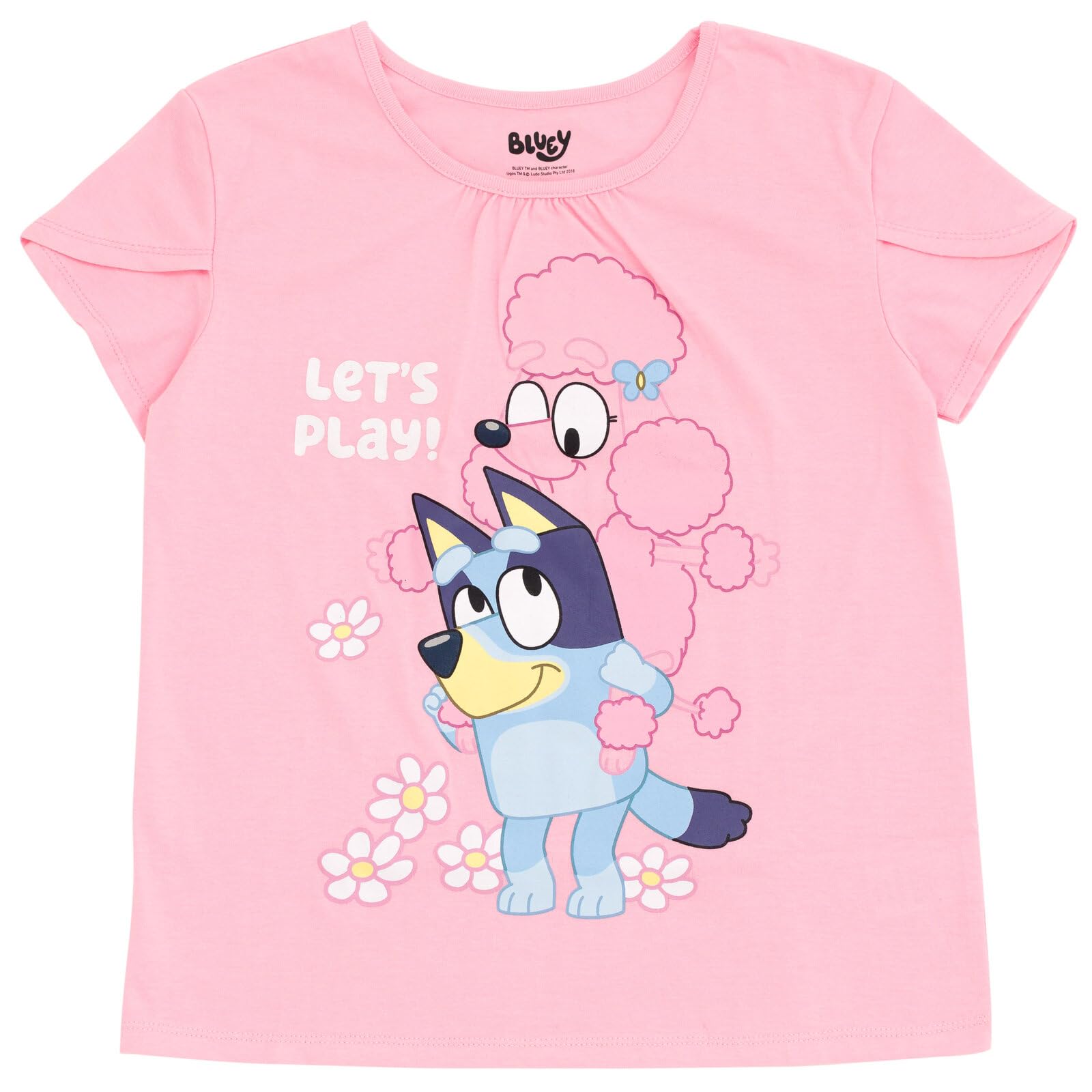 Bluey Coco Floral Infant Baby Girls T-Shirt & Tulle Mesh Skirt Set - Pink/Blue - 12 Months | Cute Outfit for Birthday, Photo Shoots & Special Occasions