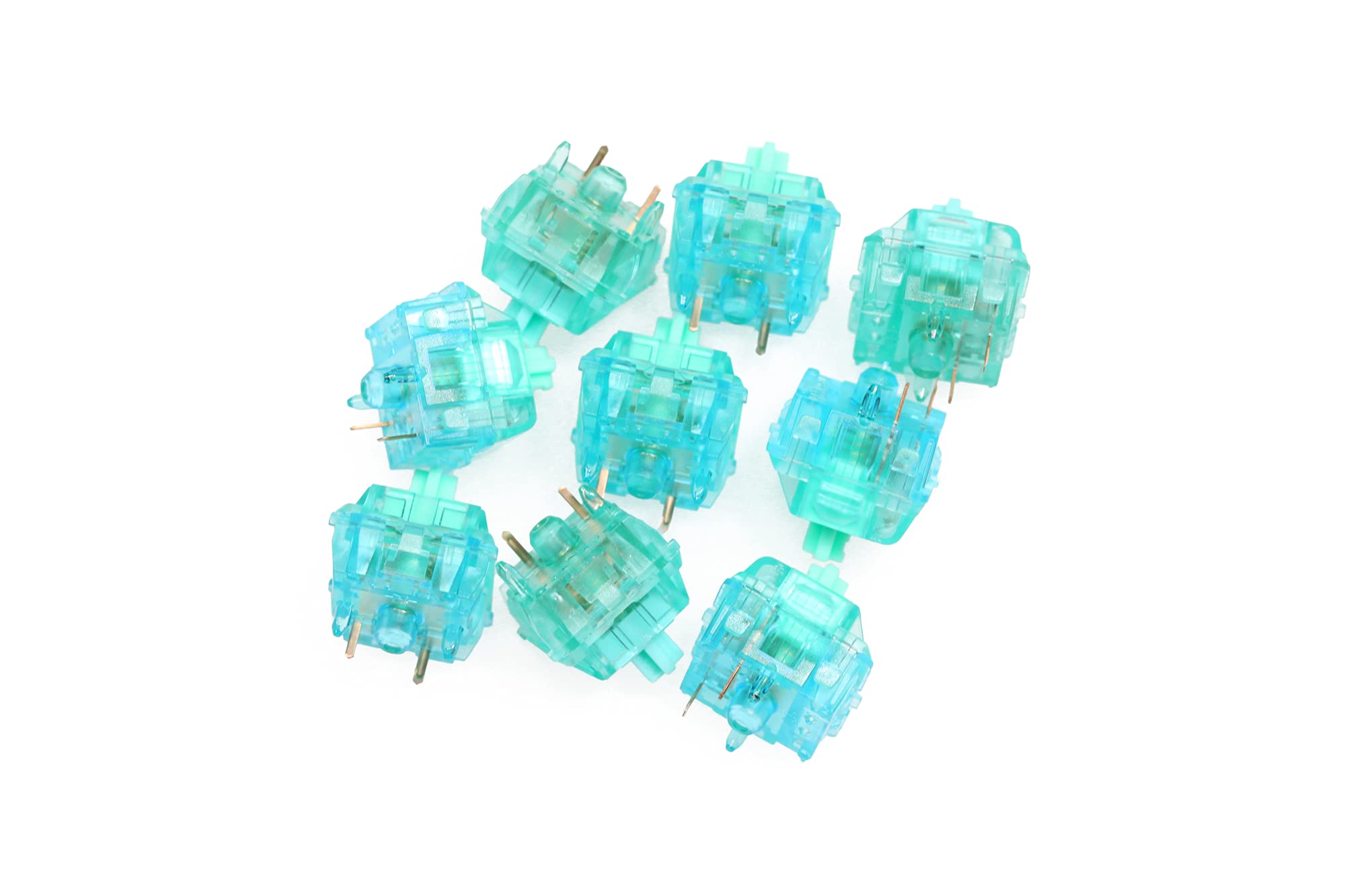 Gateron Turquoise Tealio Linear Switch 63.5g/65g 5-Pin SMD RGB MX Mechanical Keyboard Switch - Cyan Colorway (110-Pack) | Smooth Typing & Gaming for Custom Keyboards