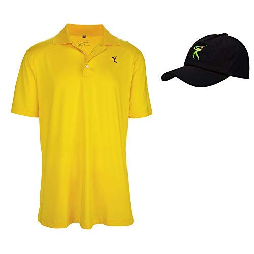 Men's Slim Fit Short Sleeve Golf Polo Shirts - Moisture Wicking Polyester Spandex Blend - Includes Free Golf Hat - Perfect for Golfing, Casual Wear & Outdoor Activities
