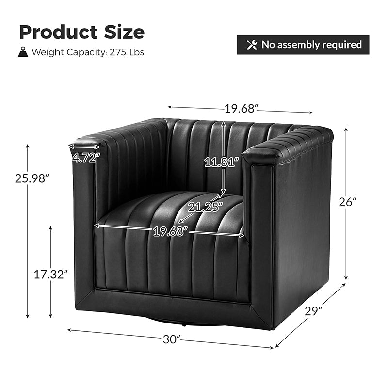 Diego Classic 360 Degree Swivel Office Chair with Square Arms - Ergonomic Desk Chair for Home Office, Gaming, and Conference Room Use