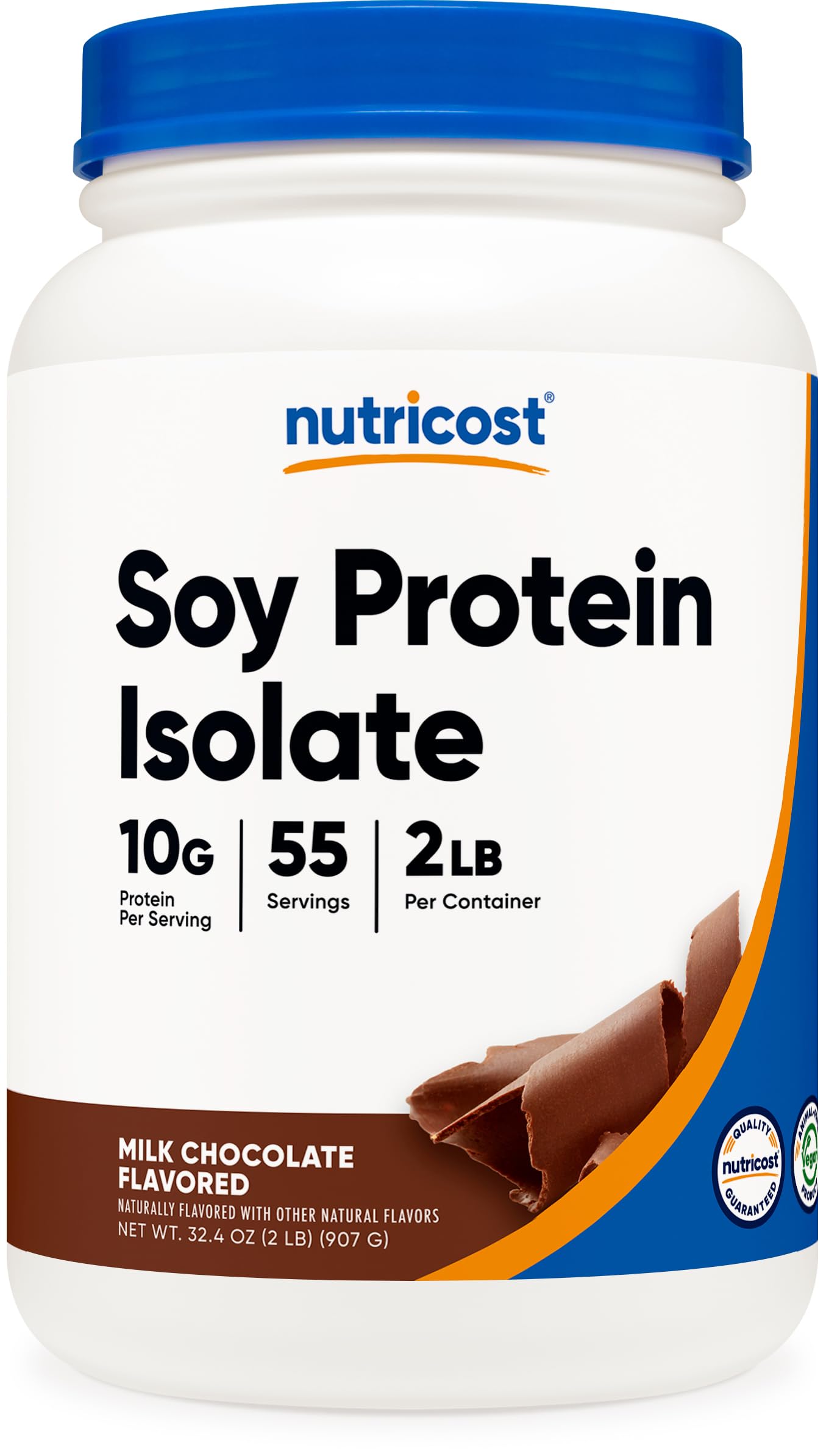 Nutricost Soy Protein Isolate Powder - 2LB Milk Chocolate Flavor | 10g Protein Per Serving | Vegan, Non-GMO, Gluten Free Protein Powder for Smoothies, Baking & Post-Workout Recovery